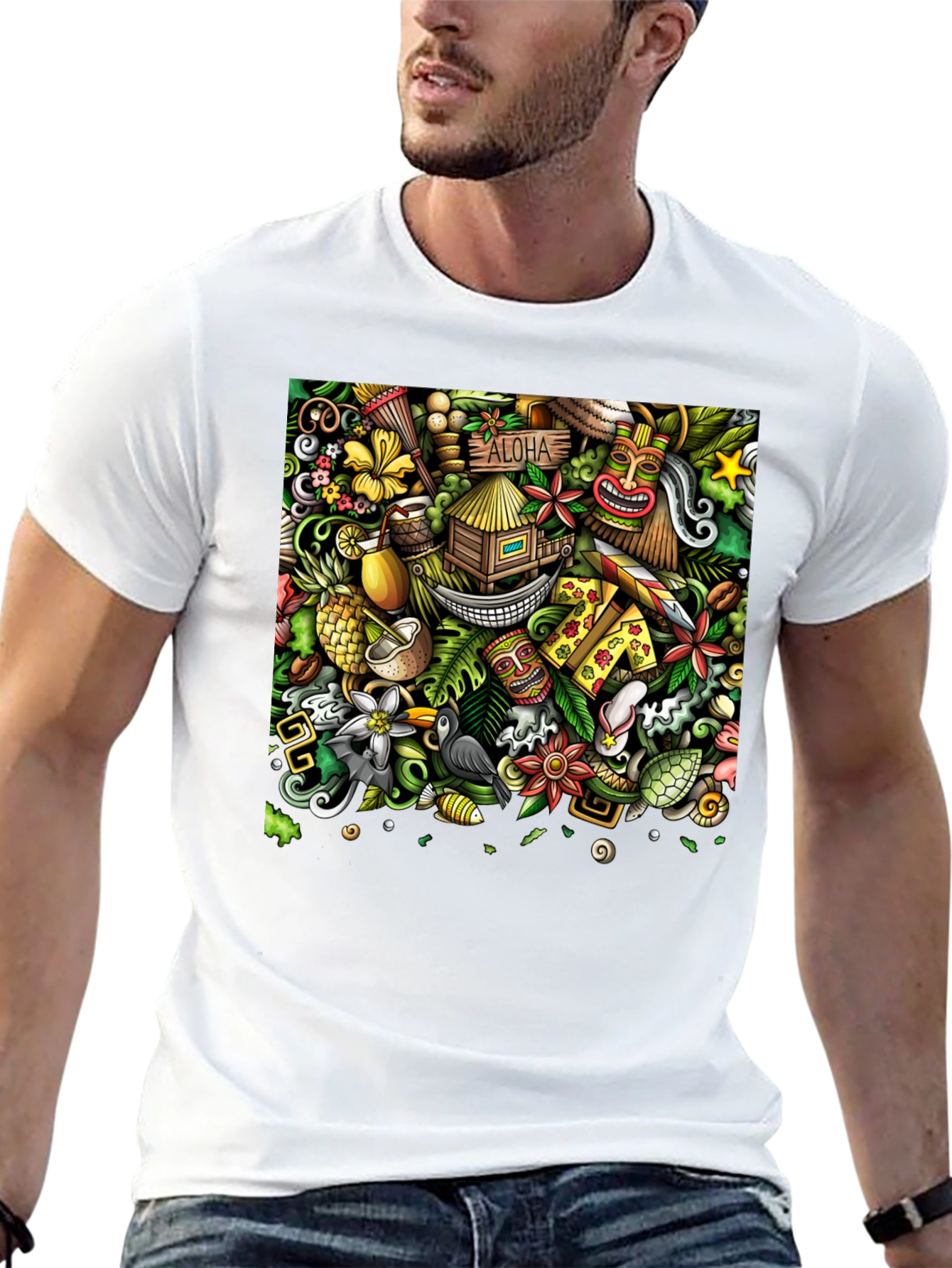 Aloha Vibes Graphic Tee - Tropical Paradise Design