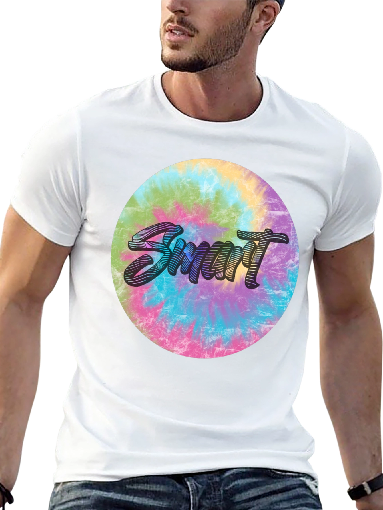 Smart Tie-Dye Graphic Tee - Stylish & Unique