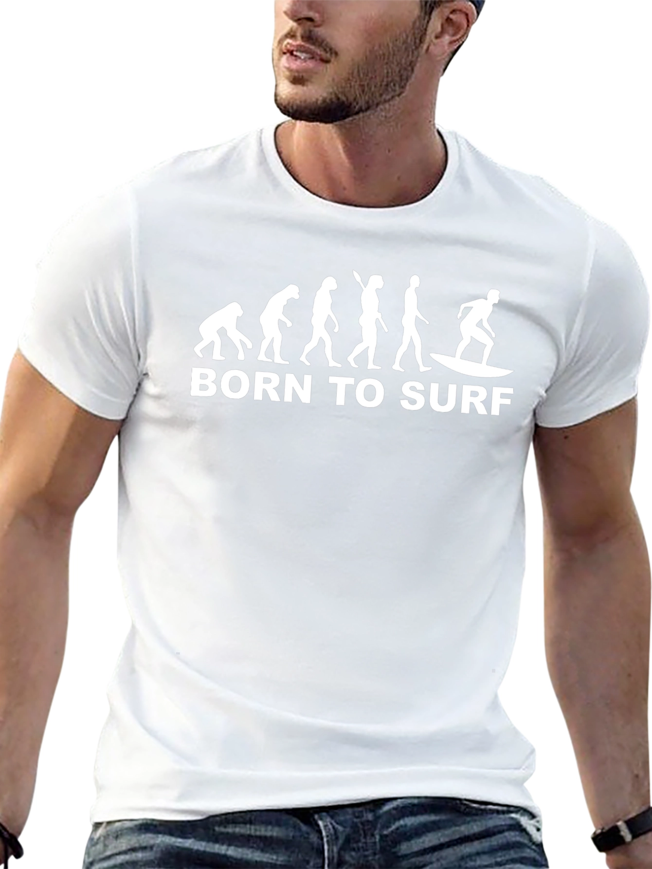 Born To Surf Evolution Black Graphic Tee