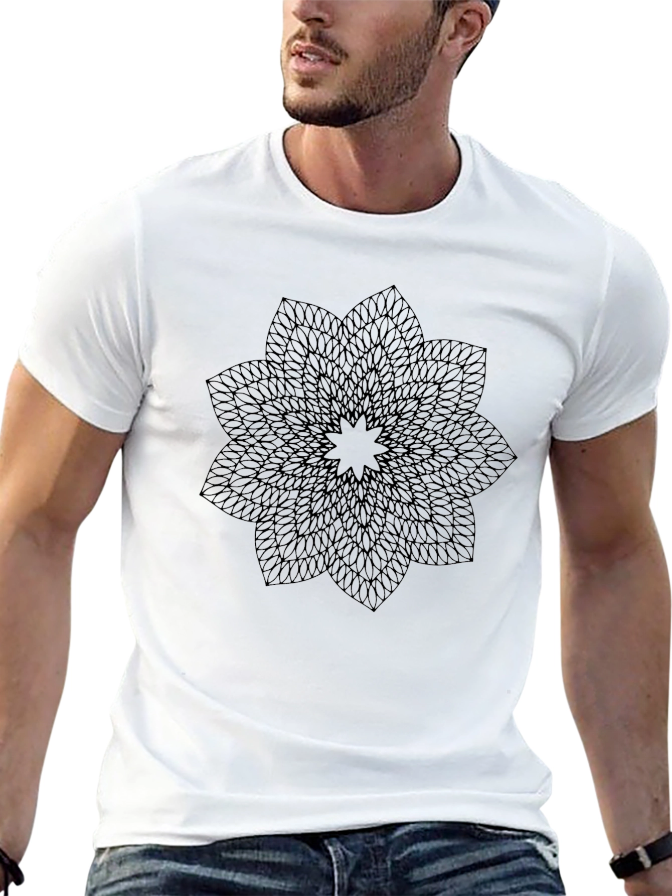 Geometric Mandala Graphic Print Tee