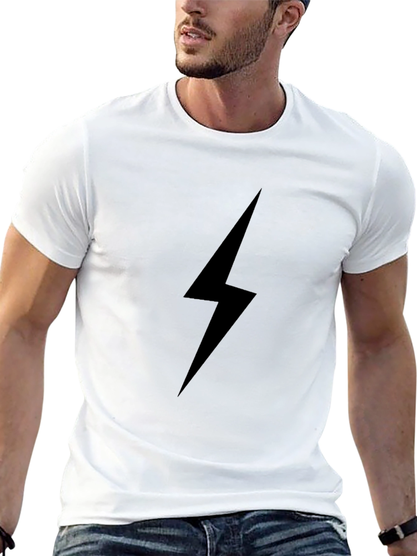 Black Lightning Bolt T-Shirt - Stylish Casual Wear