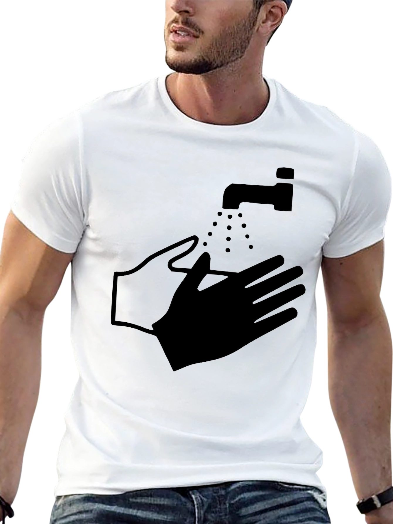 Wash Your Hands Graphic Tee - Black