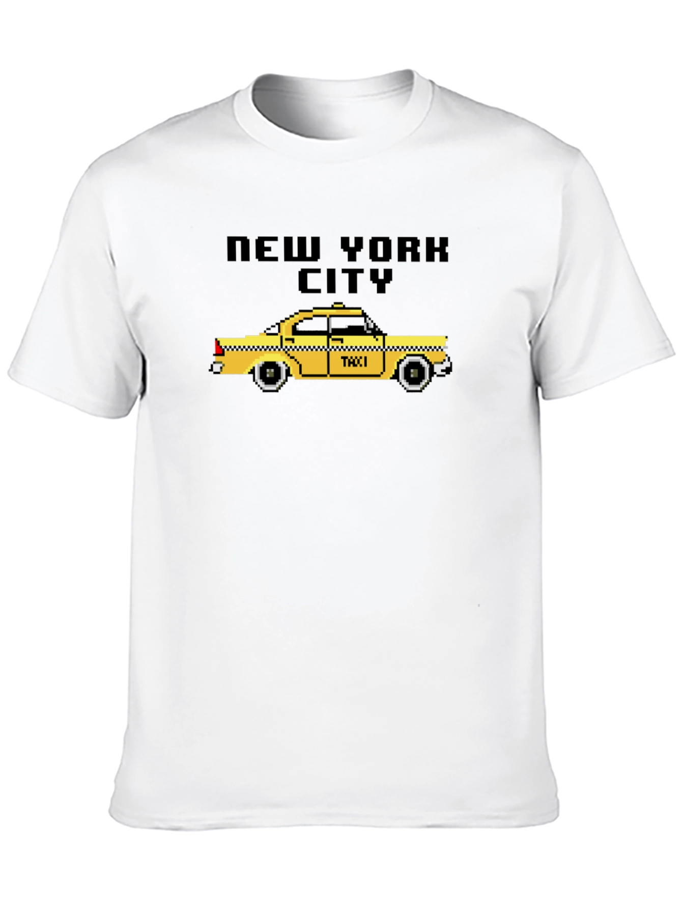 NYC Taxi Pixel Art T-Shirt - Retro City Style