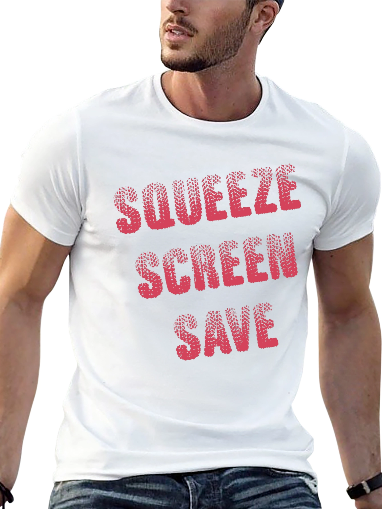 Squeeze Screen Save Novelty Graphic T-Shirt