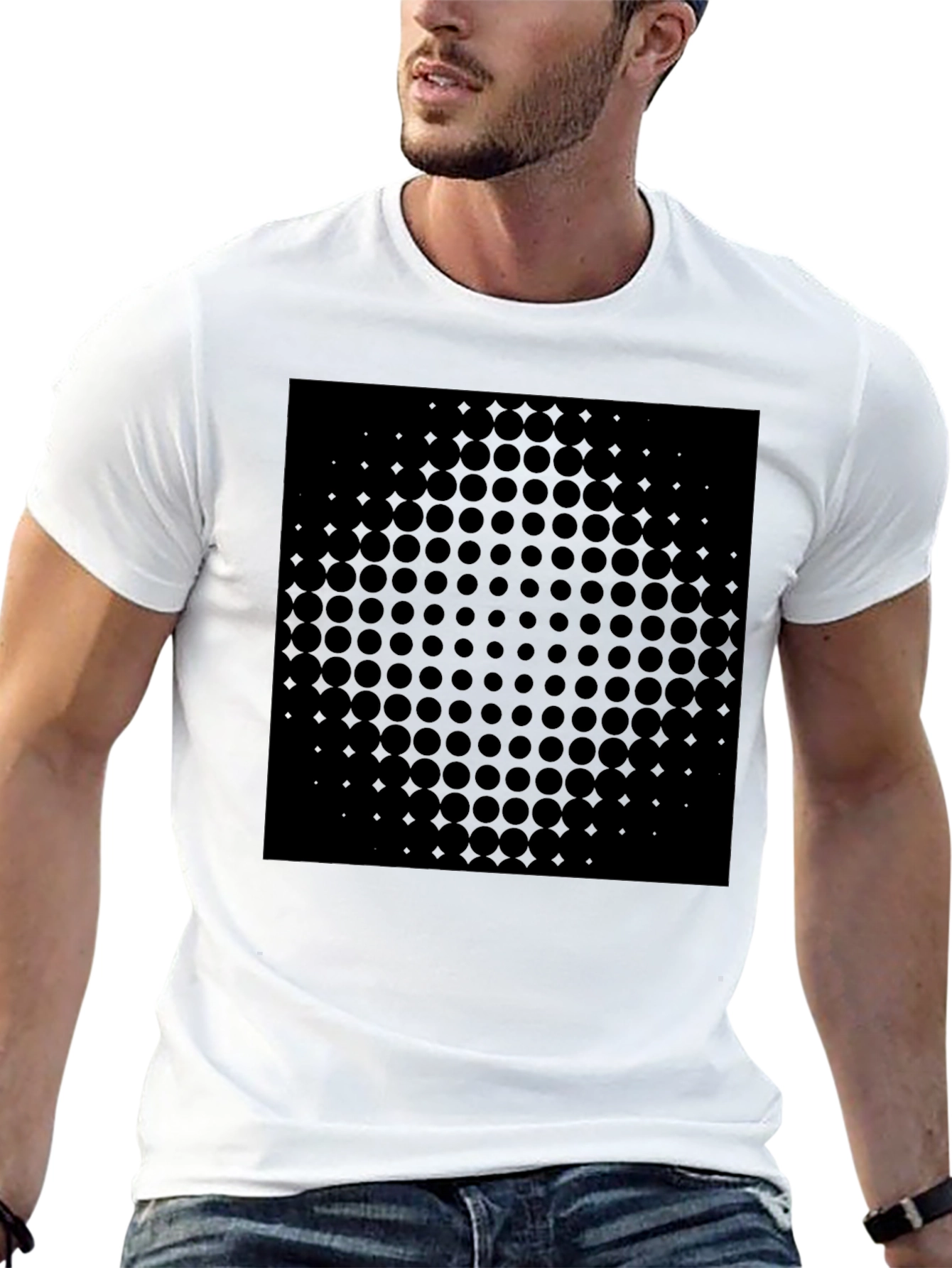 Modern Dot Matrix Black T-Shirt