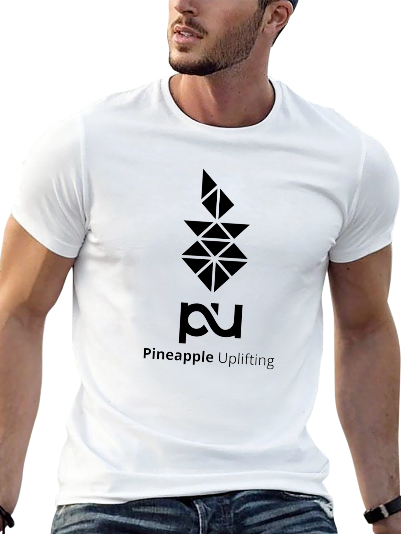 Black Pineapple Uplifting T-Shirt - Geometric Logo