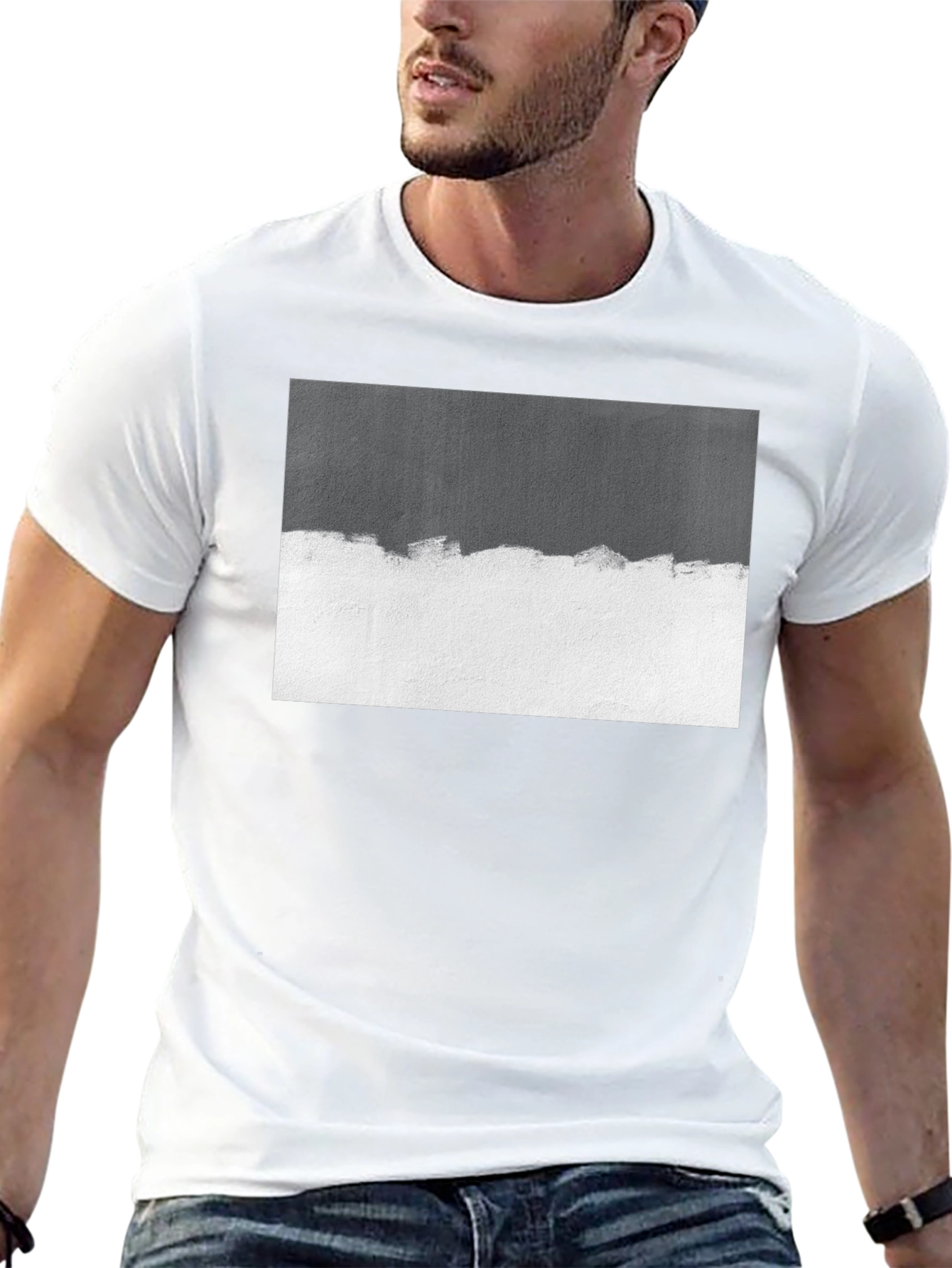 Abstract Two-Tone Graphic Tee