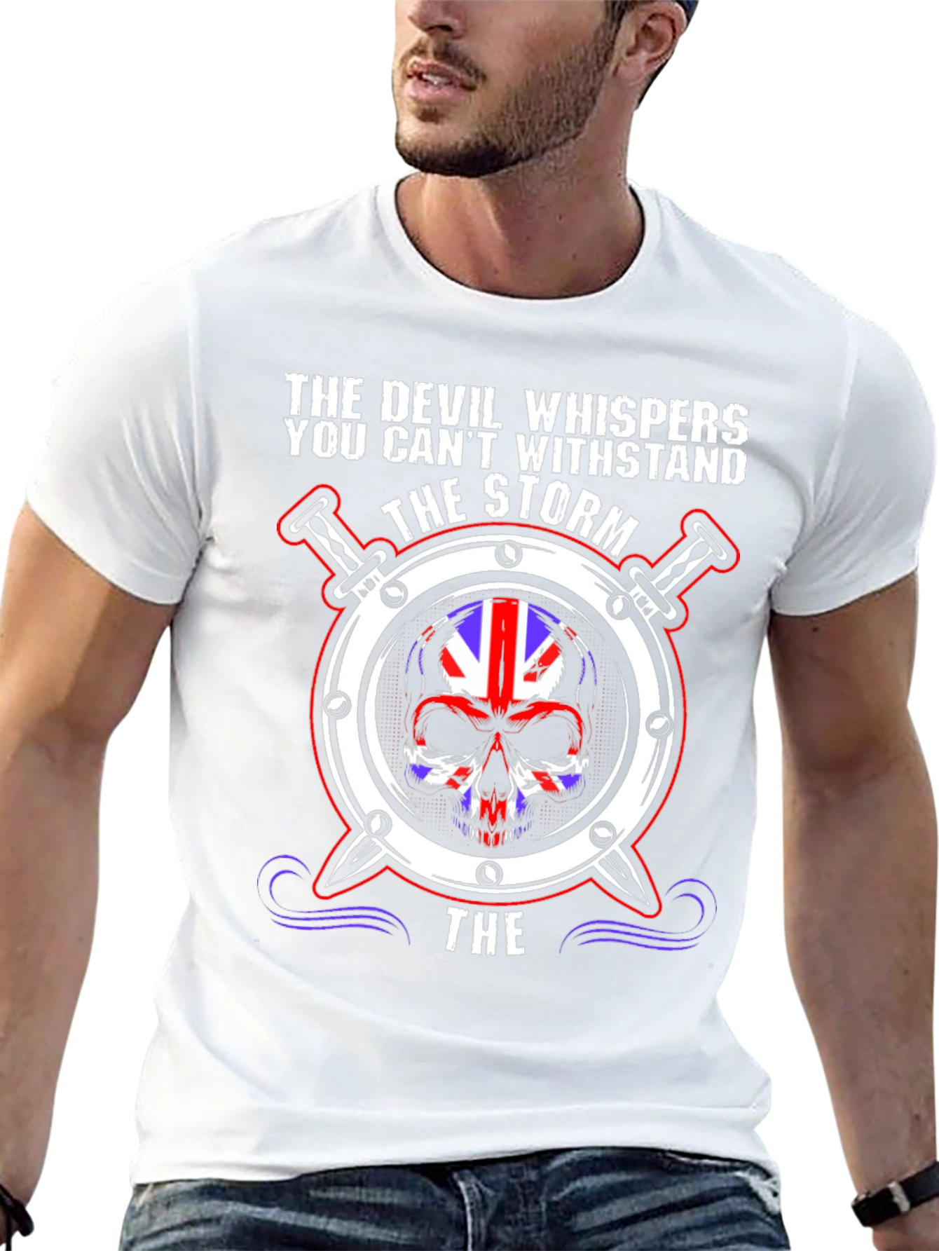 Devil Whispers Storm Skull T-Shirt
