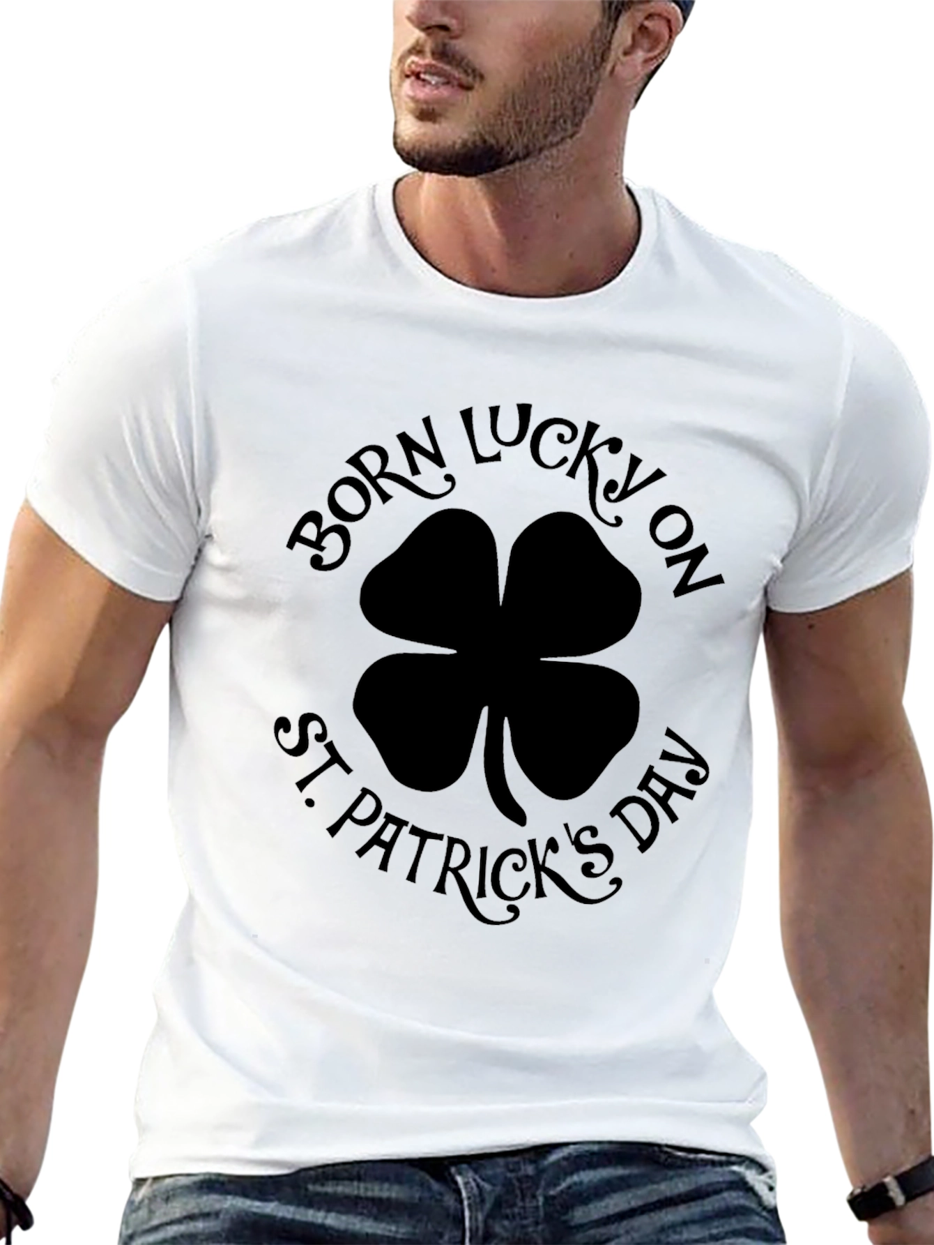 Born Lucky St. Patricks Day Black T-Shirt