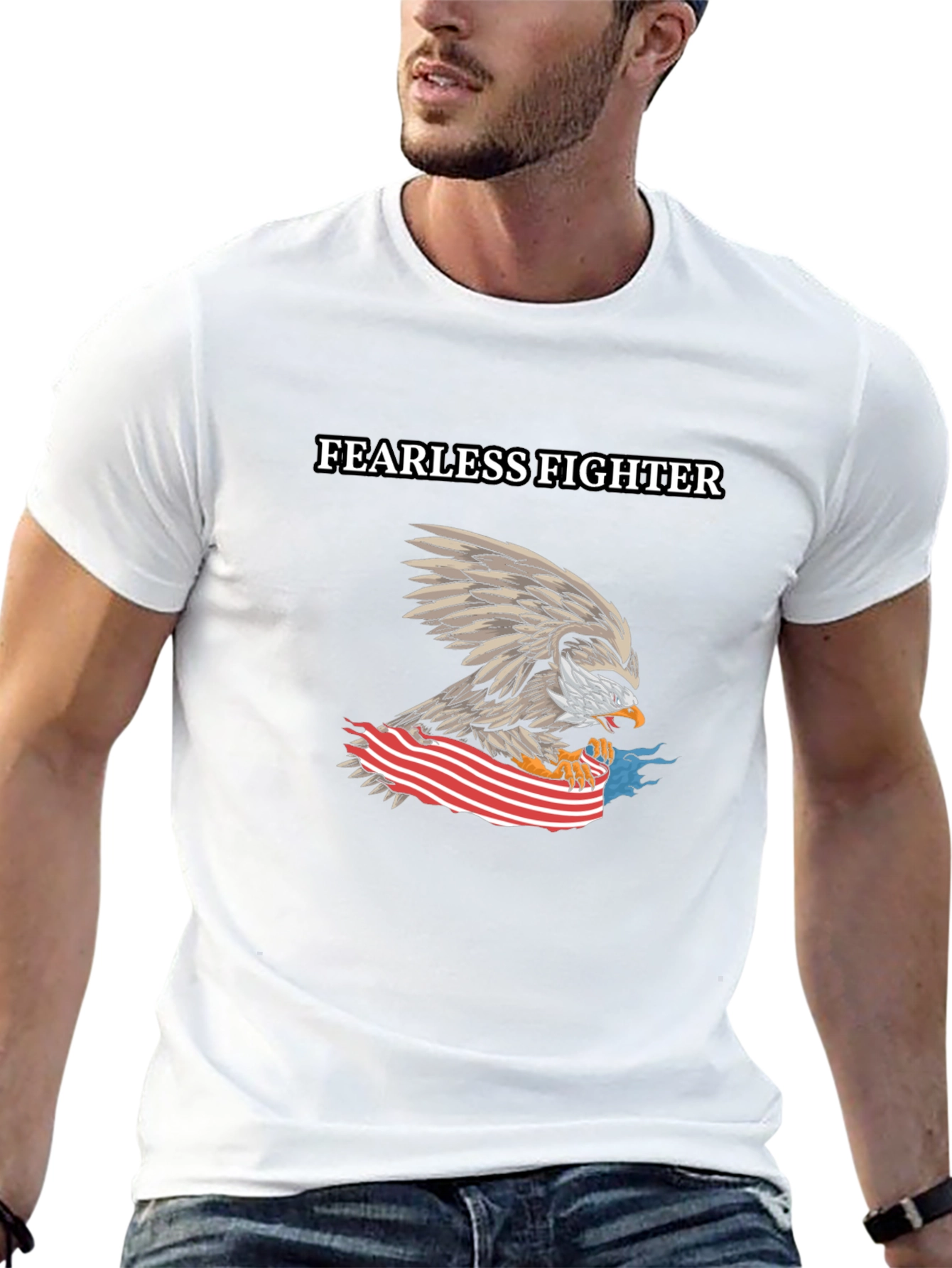 Fearless Fighter Eagle Graphic T-Shirt
