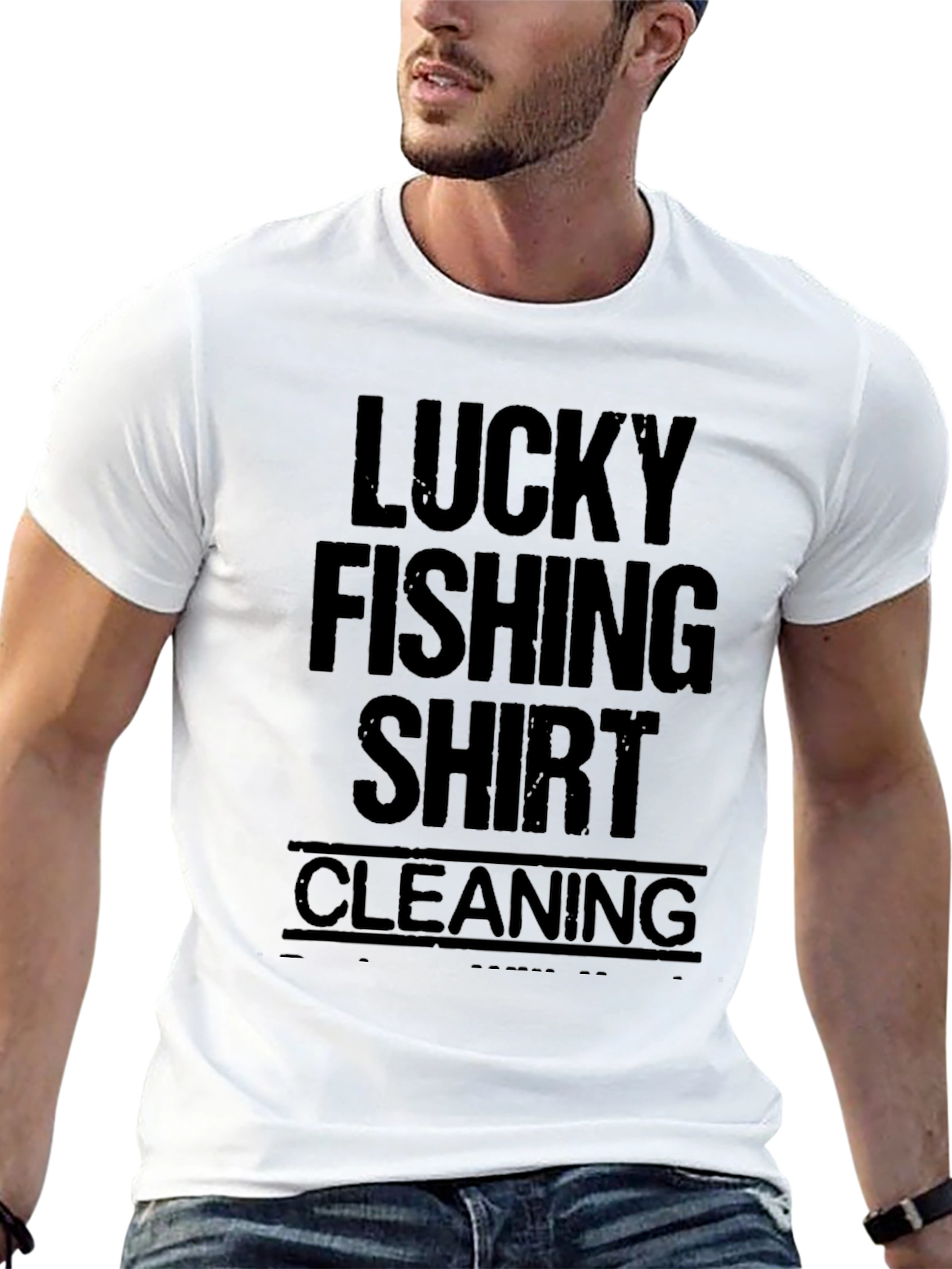 Lucky Fishing Shirt Cleaning Black Tee