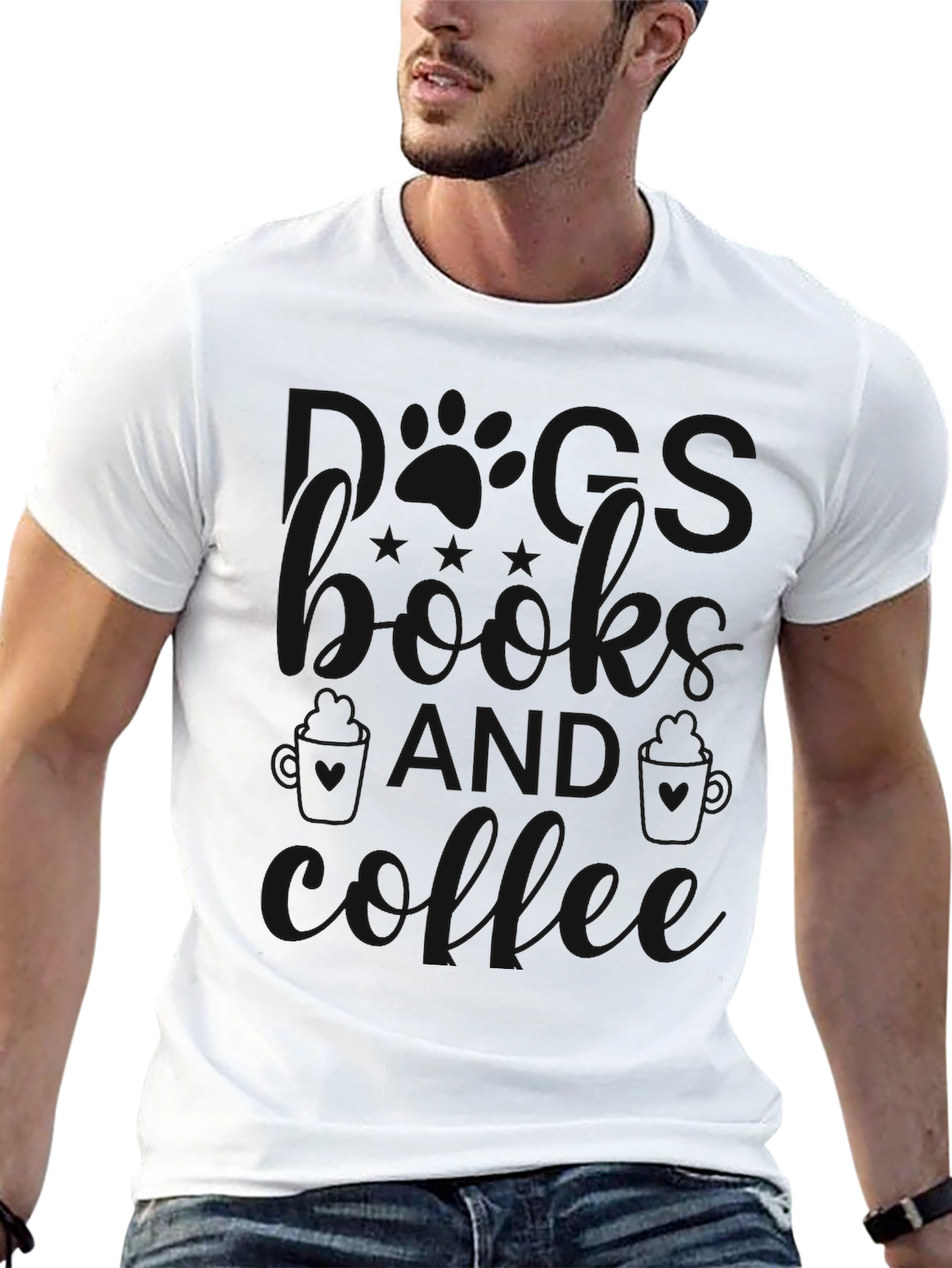 Mens Sunshine & Coffee Black Graphic T-Shirt