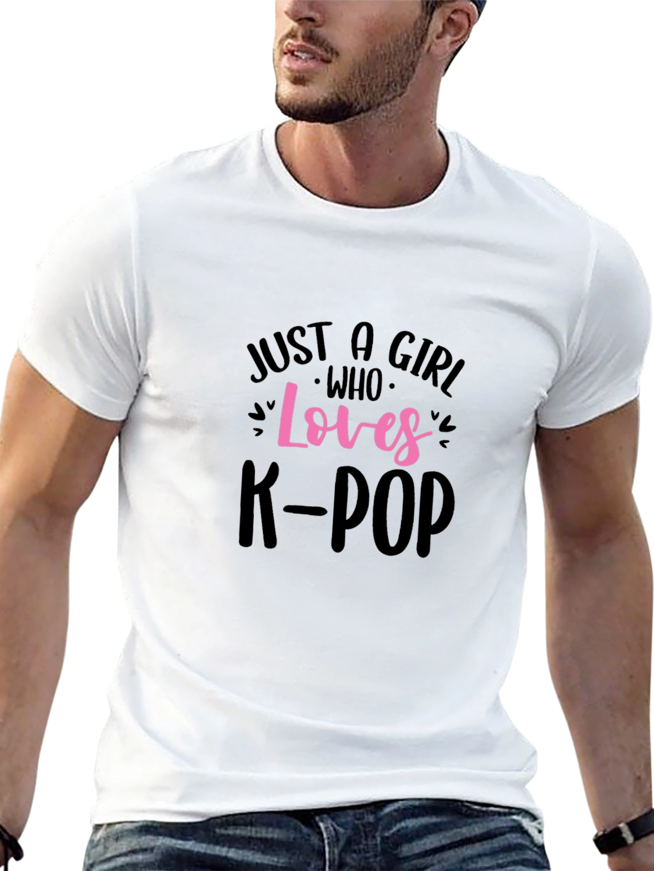 Just A Girl Who Loves K-Pop Black T-Shirt