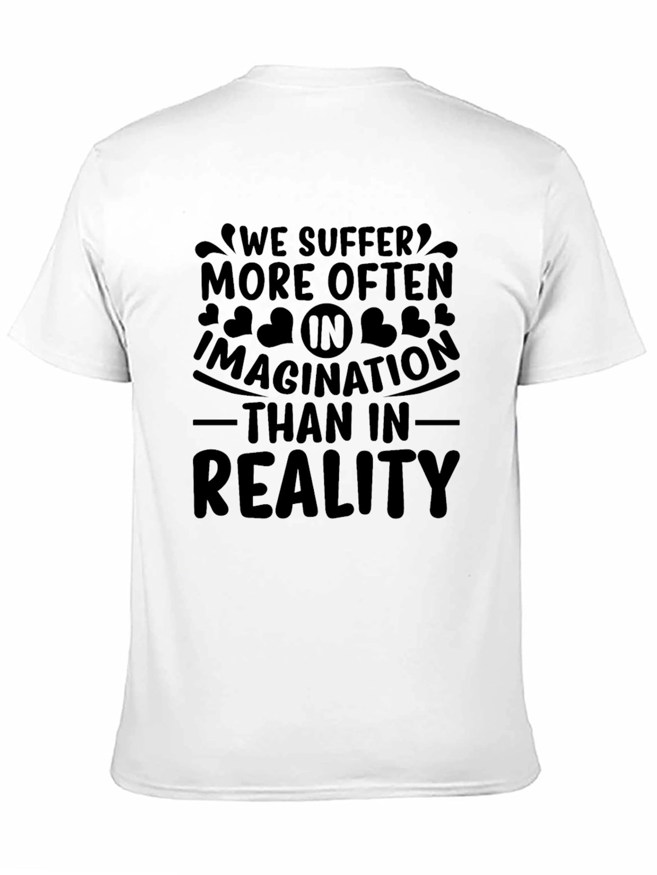 Mens Black T-Shirt: Imagination vs. Reality Graphic Tee