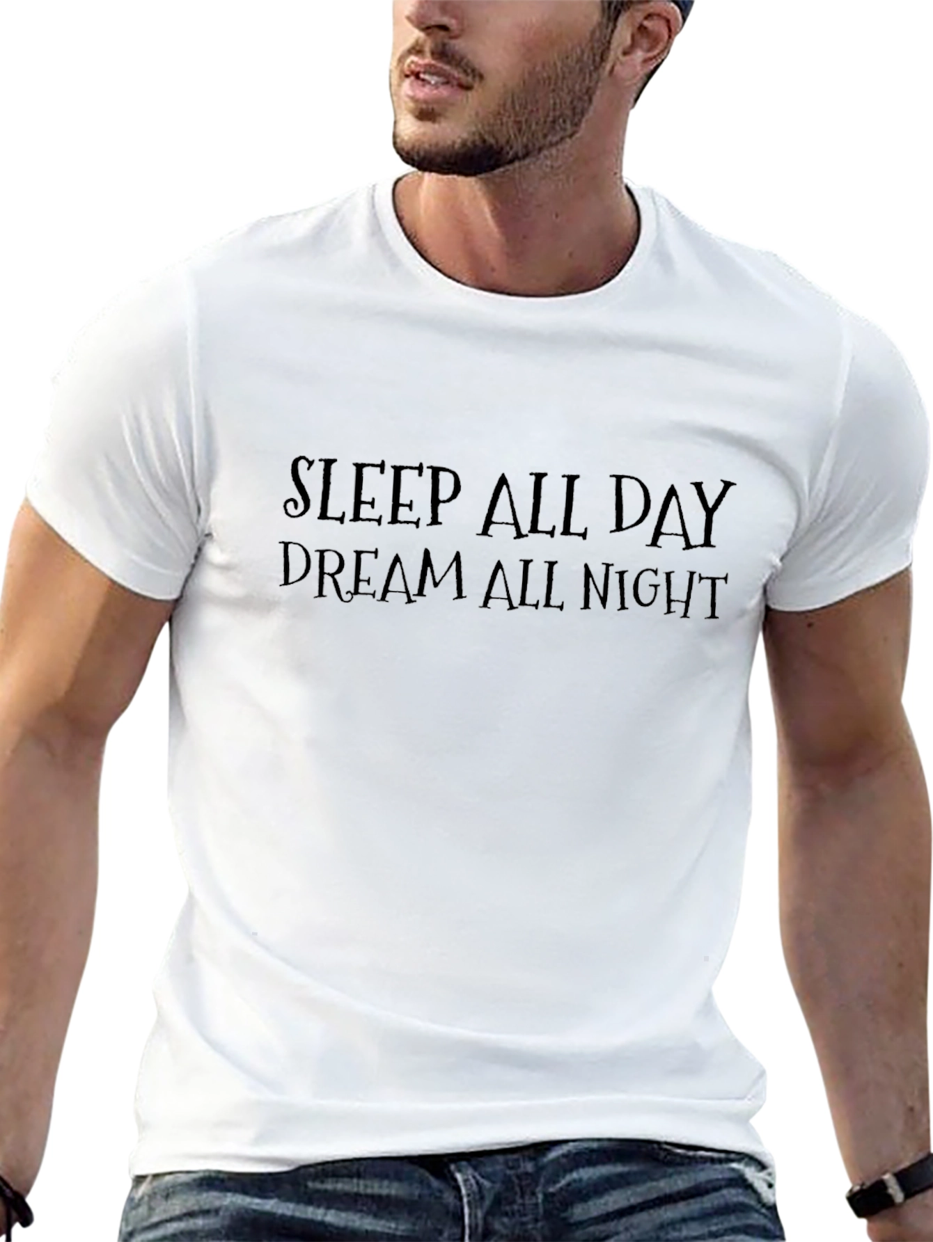 Sleep All Day Dream All Night Black T-Shirt