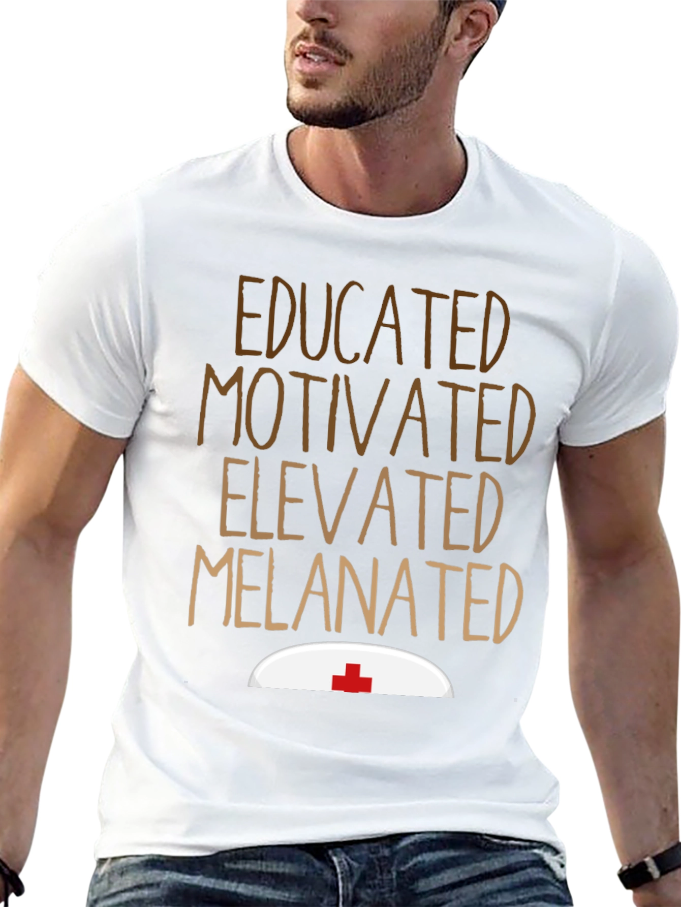 Educated Melanin Nurse Graphic T-Shirt