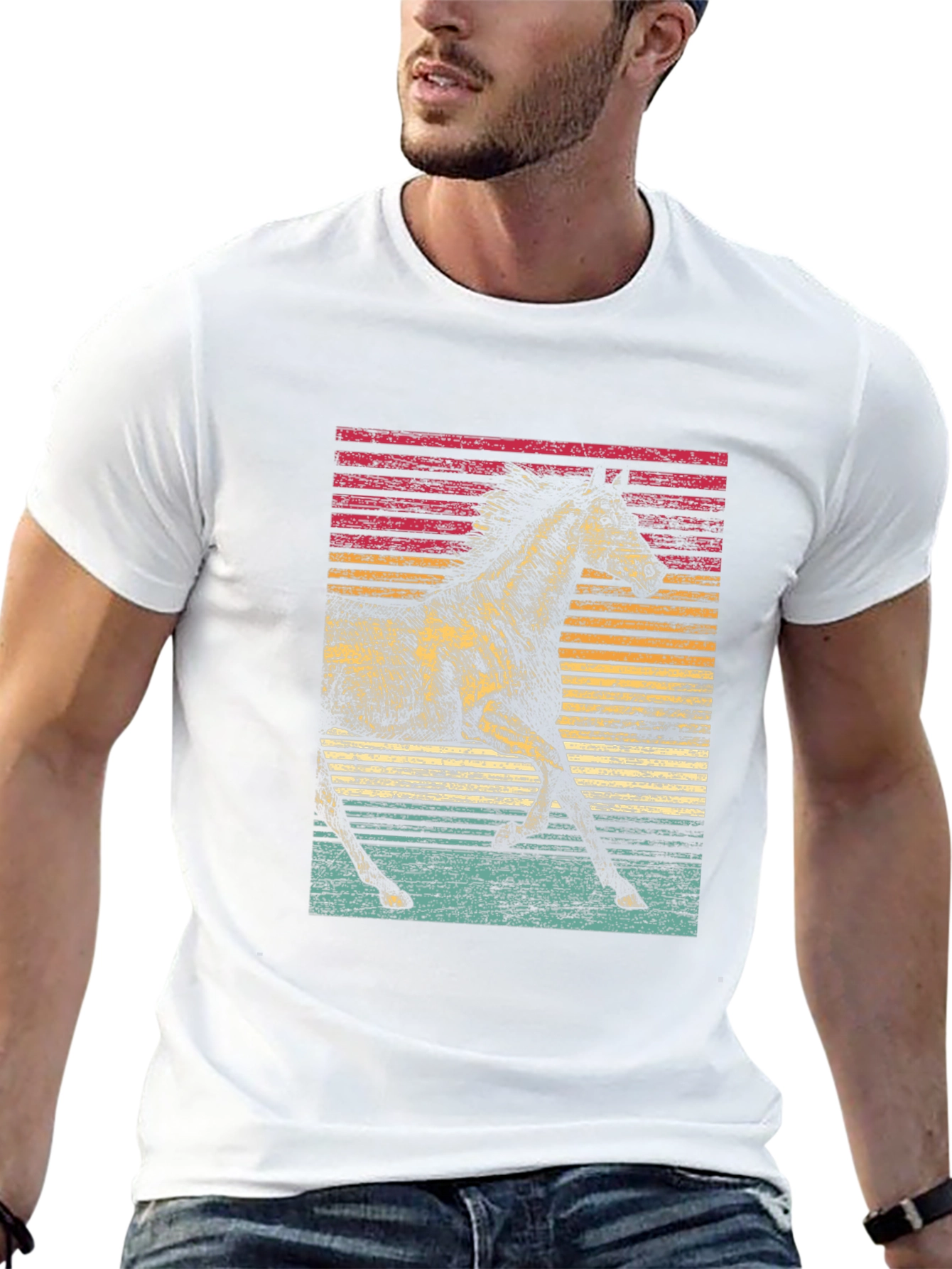 Retro Horse Graphic T-Shirt - Equestrian Style