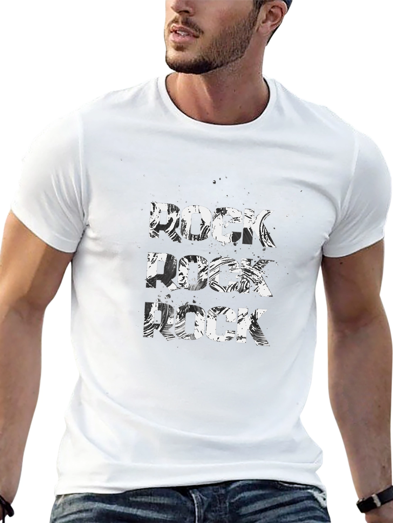 Rock Music Graphic Tee - Black Cotton T-Shirt