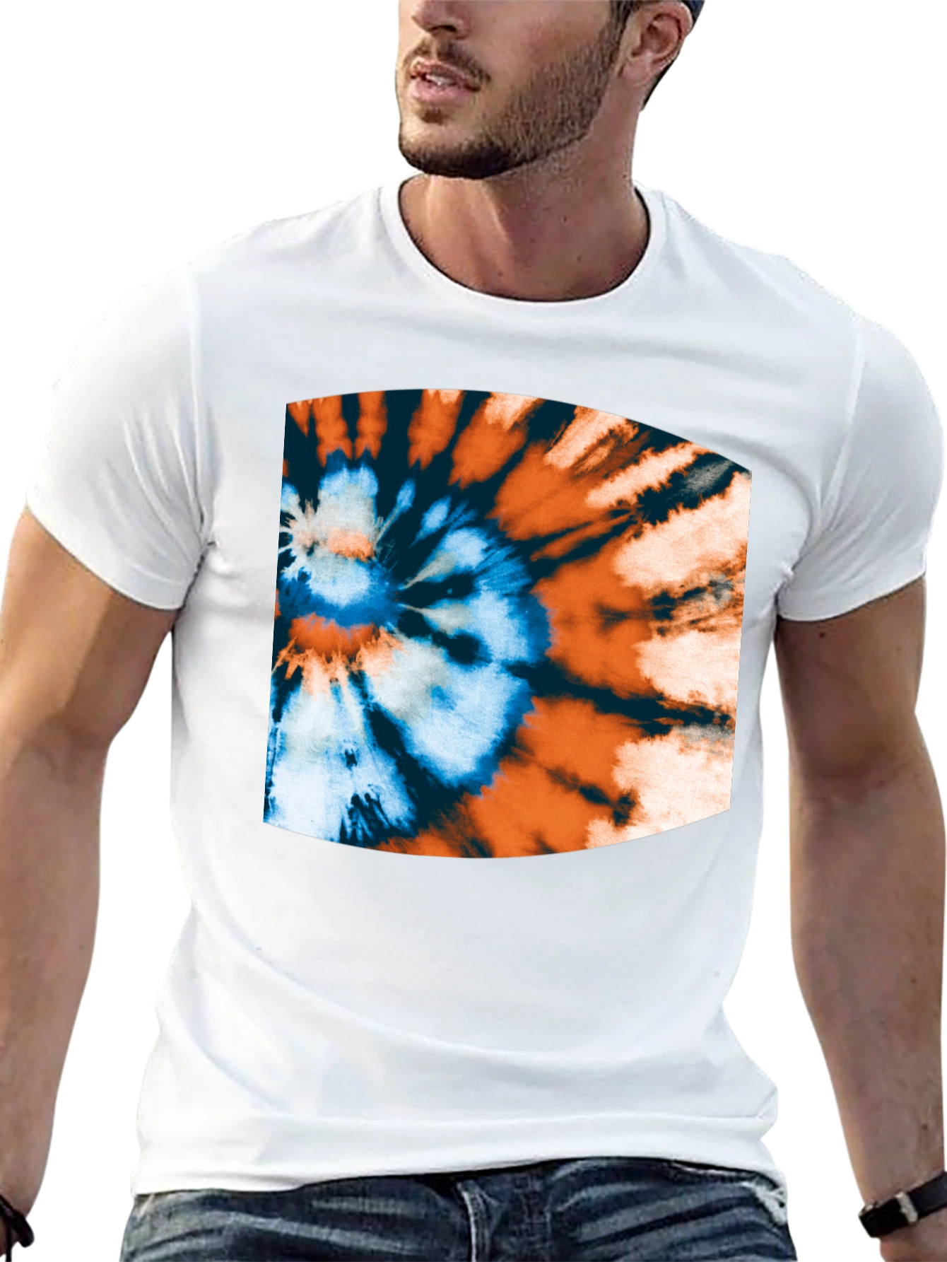 Tie-Dye Swirl Graphic Black T-Shirt