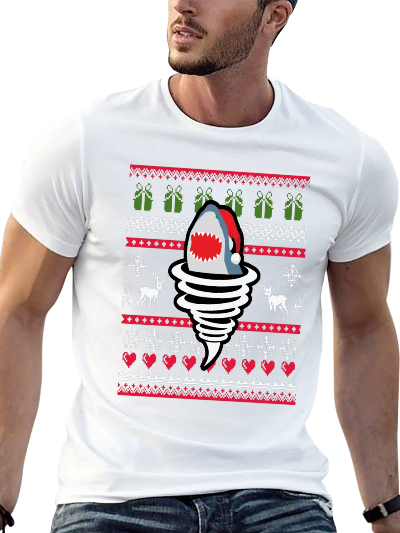 Christmas Shark Tornado T-Shirt