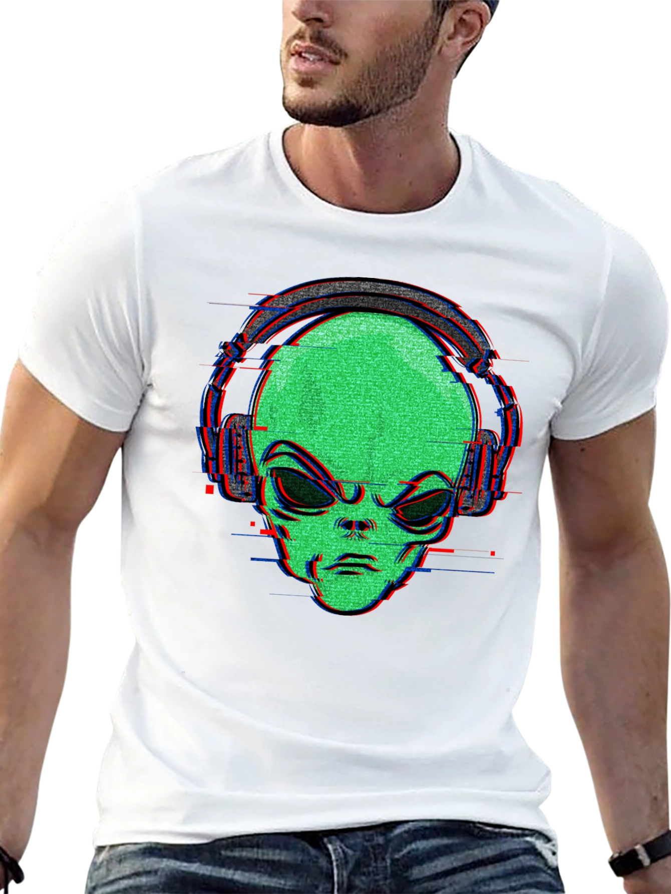 Alien Headphone Graphic T-Shirt