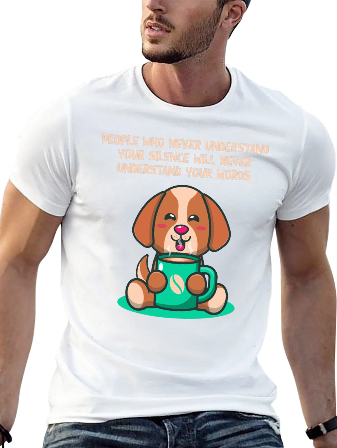 Dog Lover Tee: Silence Speaks Volumes - Coffee Pup