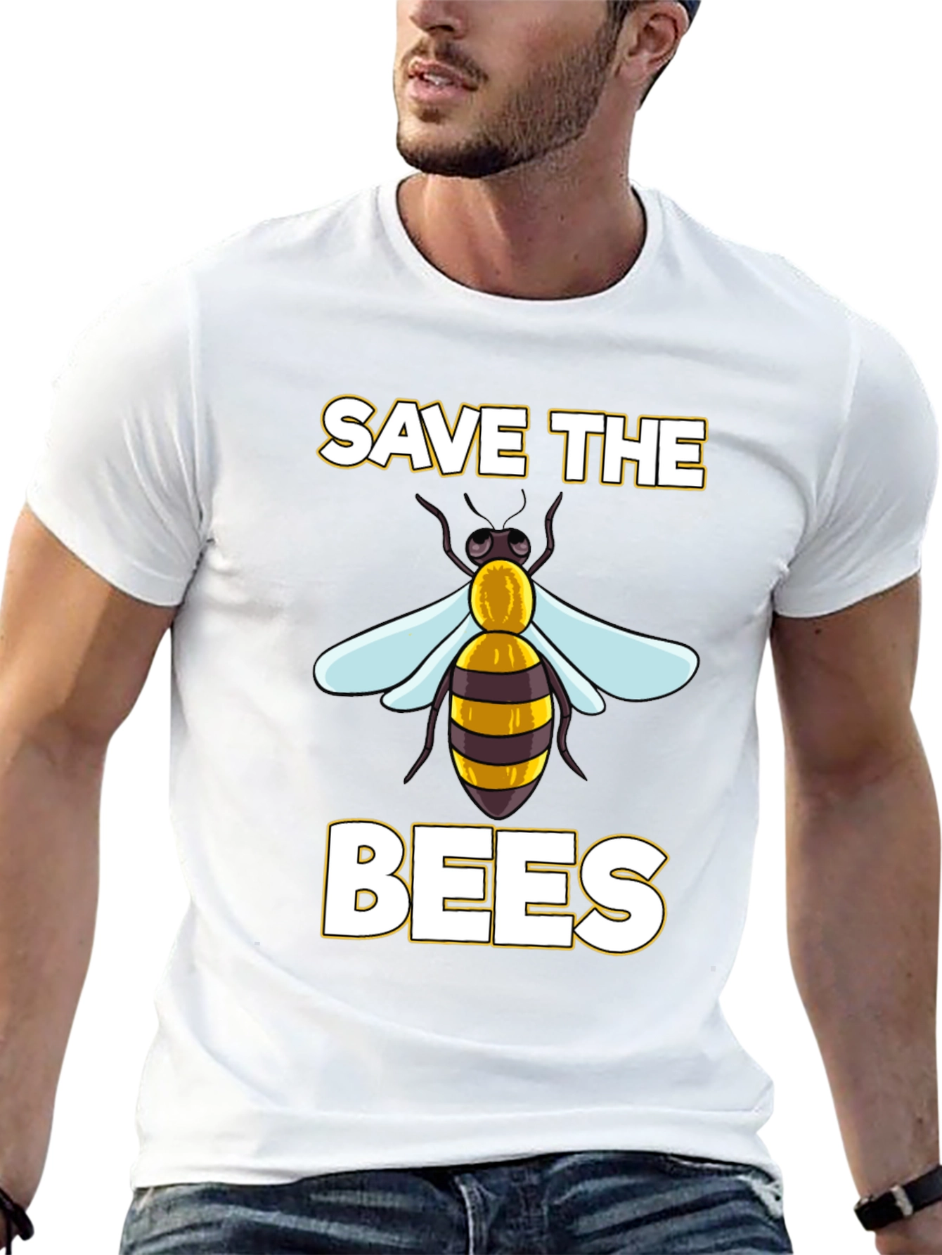 Save The Bees Graphic T-Shirt - Eco-Friendly Cotton Blend