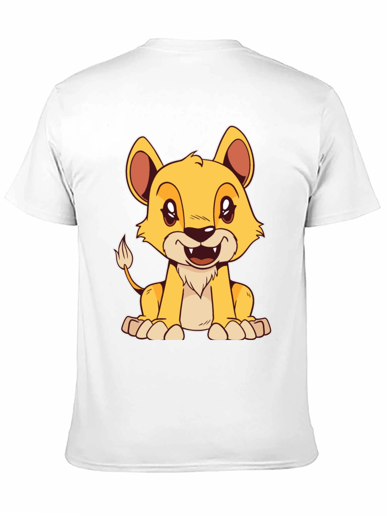 Cartoon Lion Graphic Tee - Black