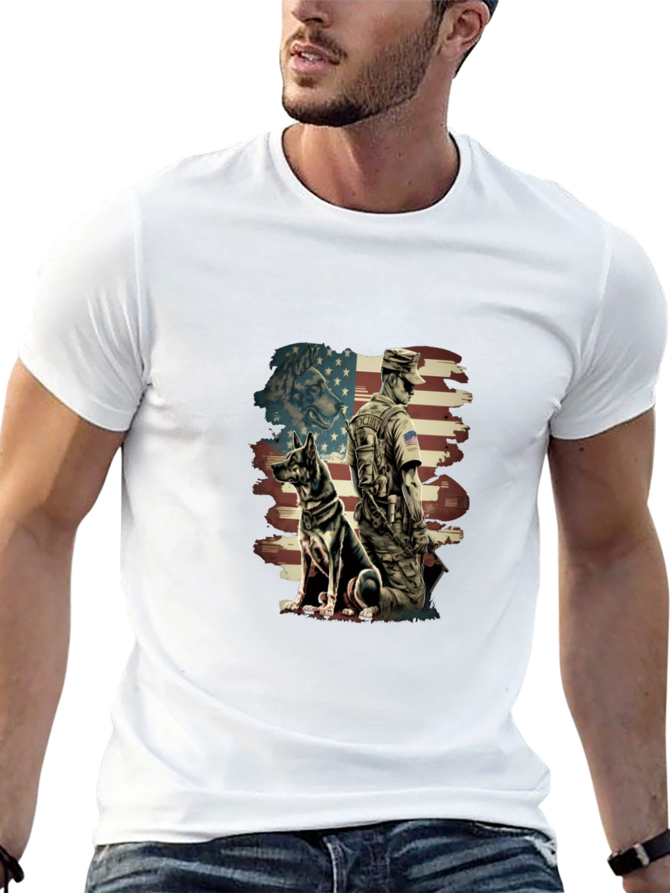 Patriotic German Shepherd Dog T-Shirt