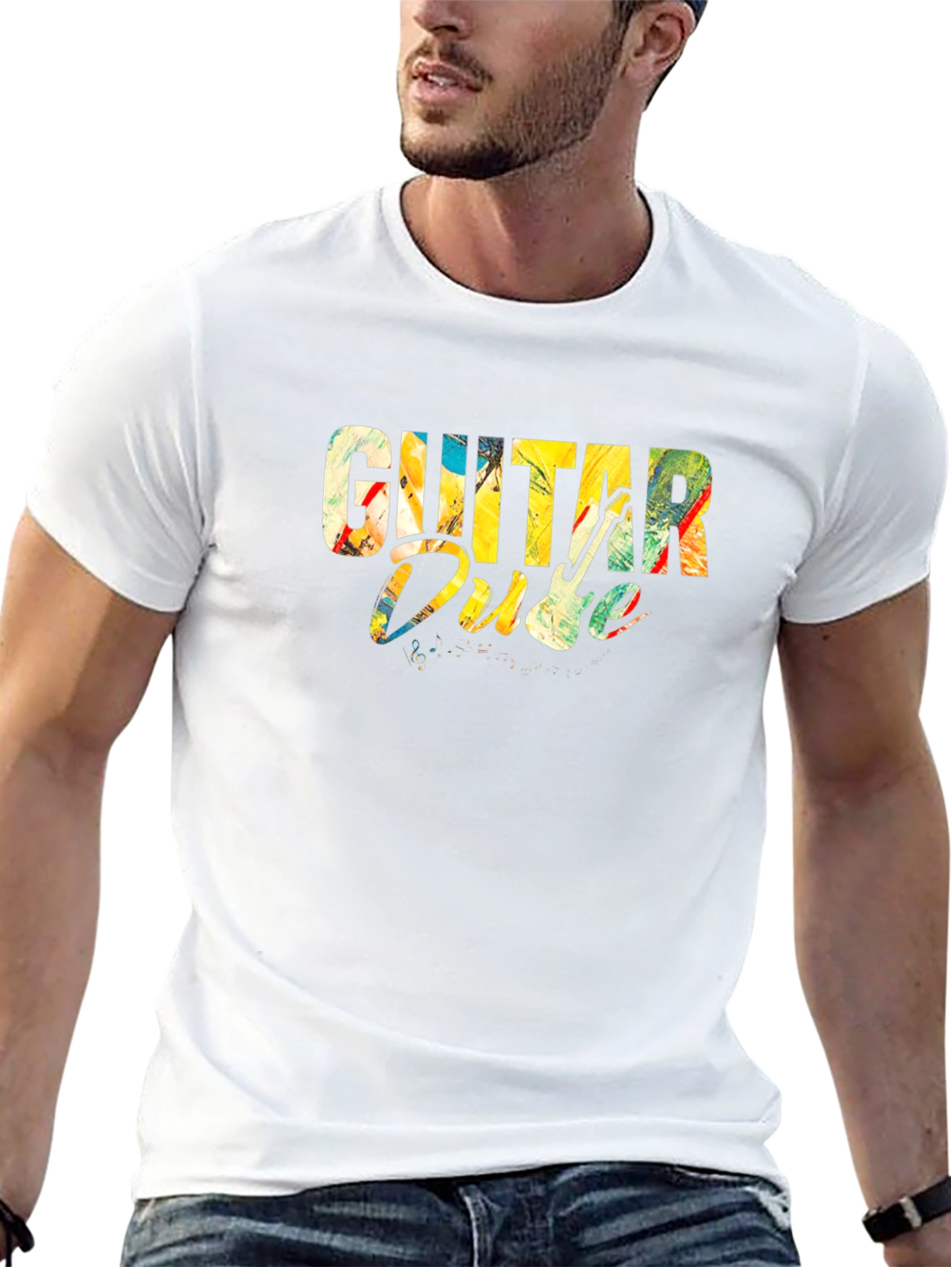Guitar Dude Graphic Tee - Music Lover T-Shirt