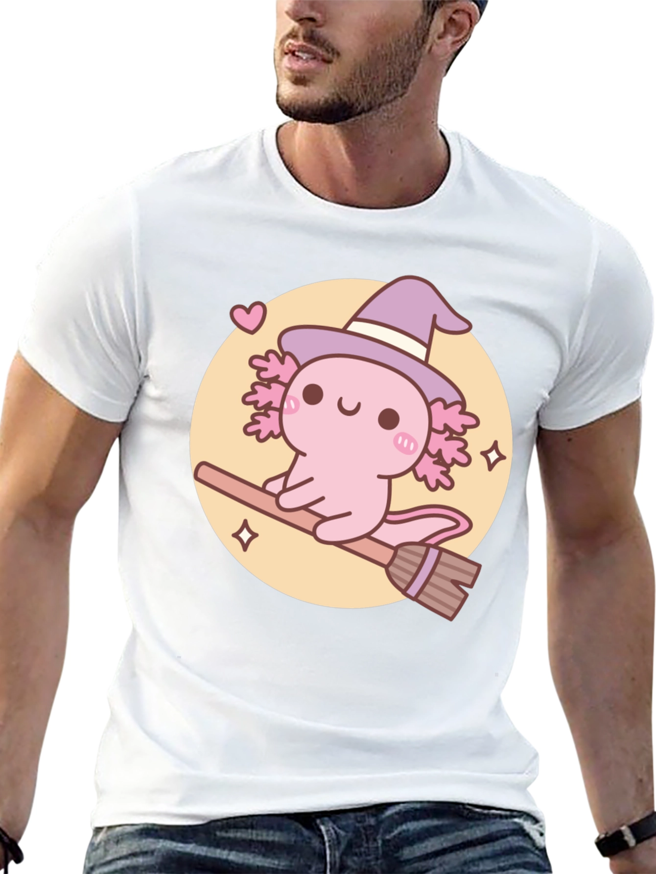 Axolotl Witch T-Shirt - Cute Halloween Tee
