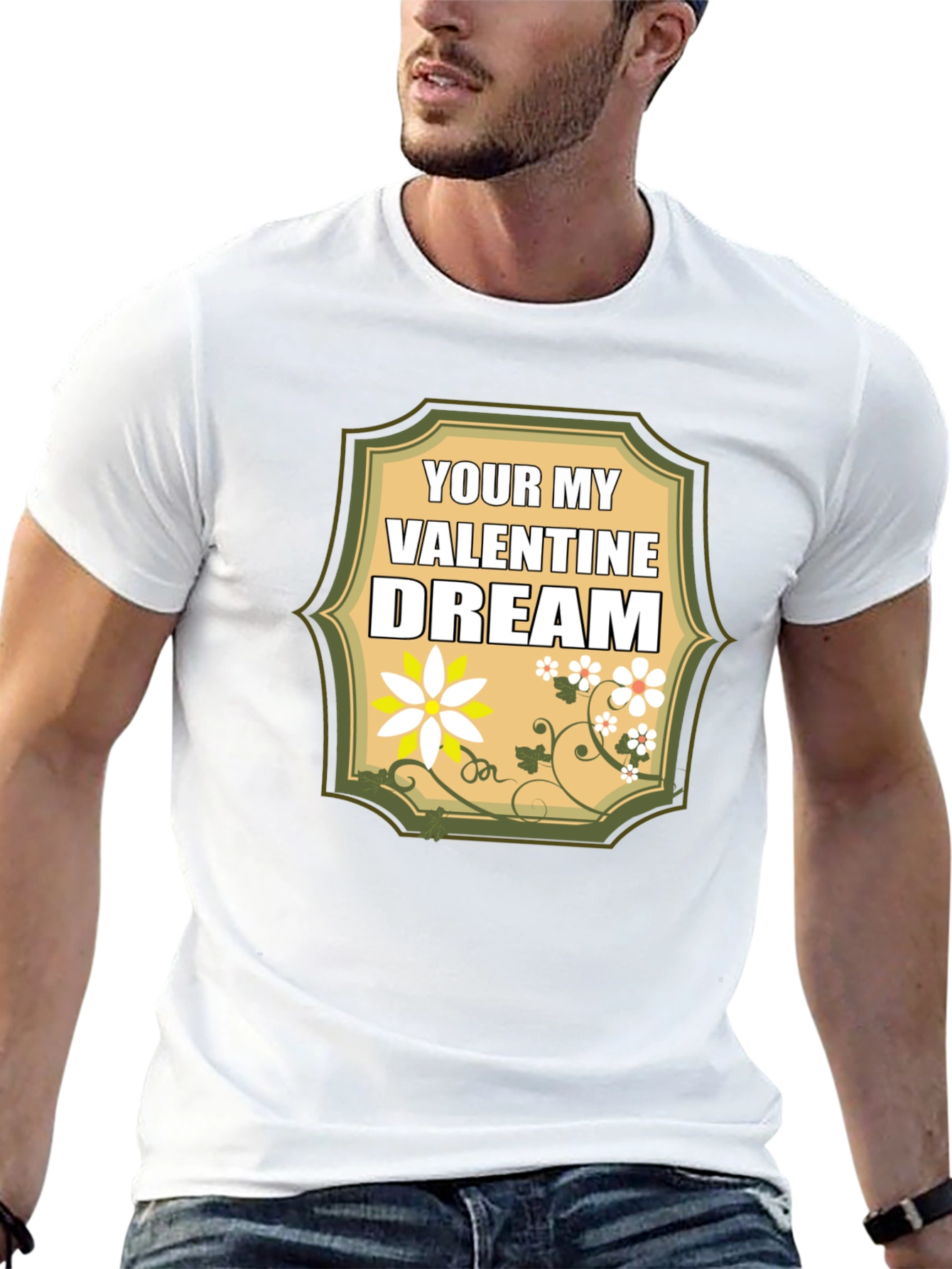 Valentine Dream T-Shirt: Floral Heartfelt Design