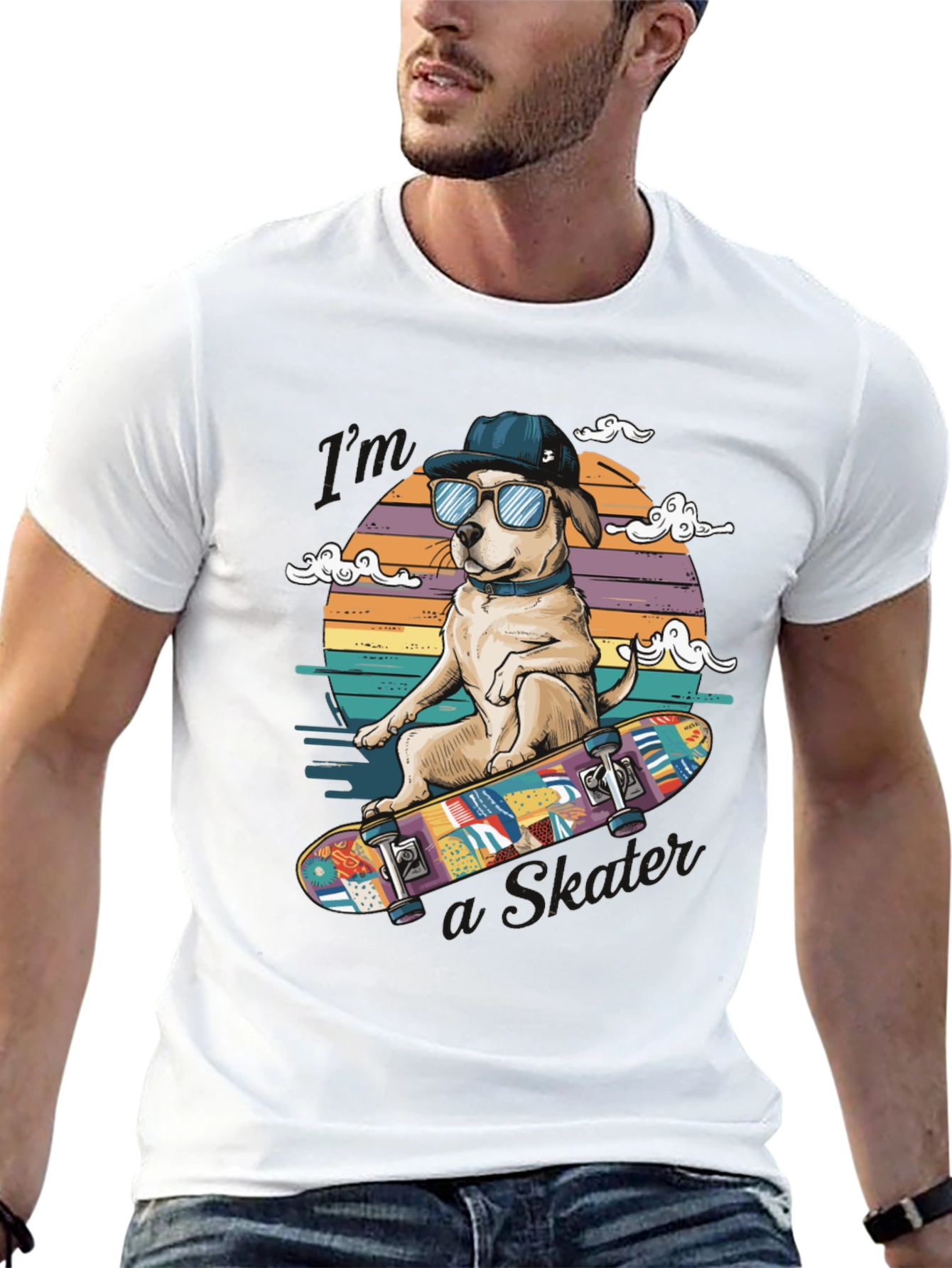 Cool Dog Skateboard T-Shirt - Unique Graphic Tee