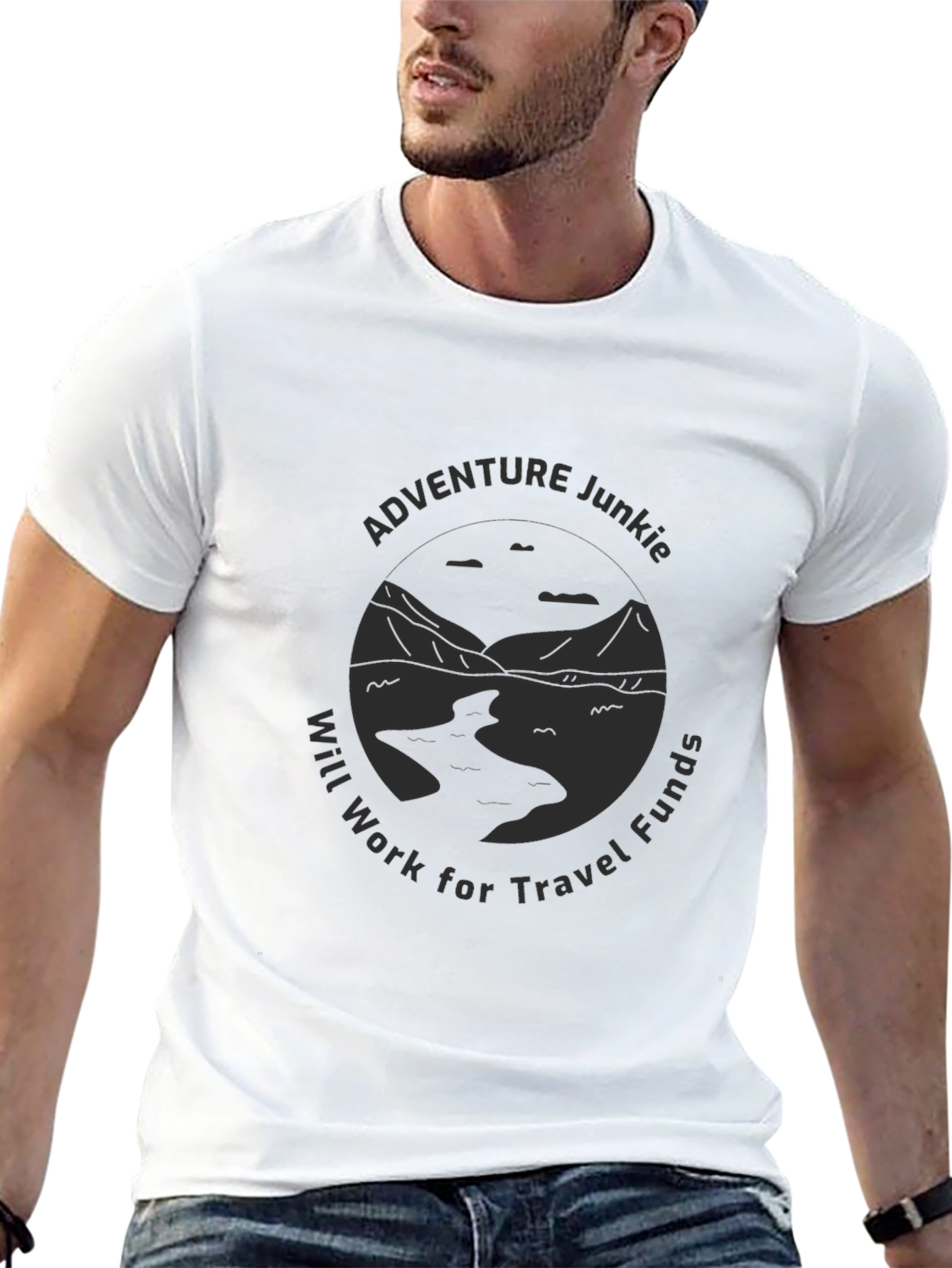 Adventure Junkie Travel Funds Graphic Tee - Black