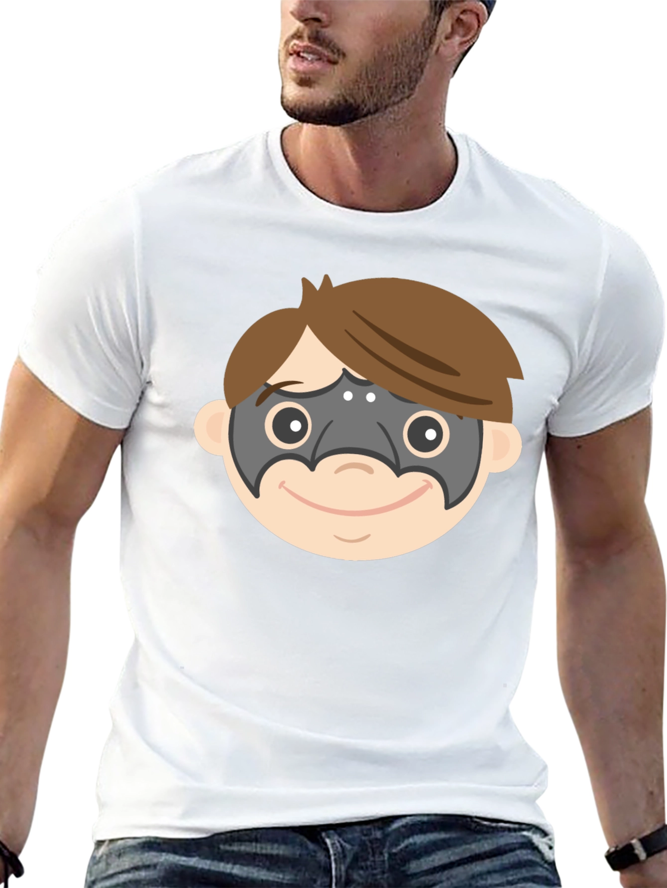 Superhero Mask T-Shirt - Fun Cartoon Design