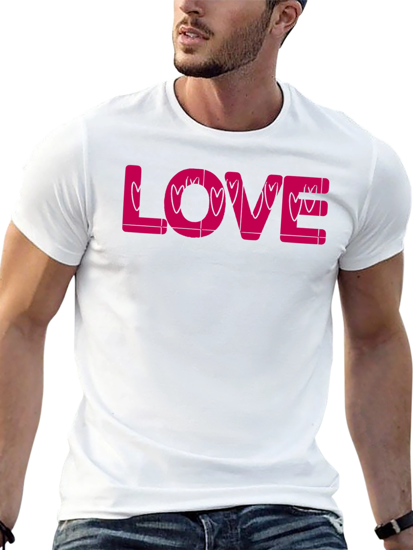 Love Heart Valentines Day Black T-Shirt