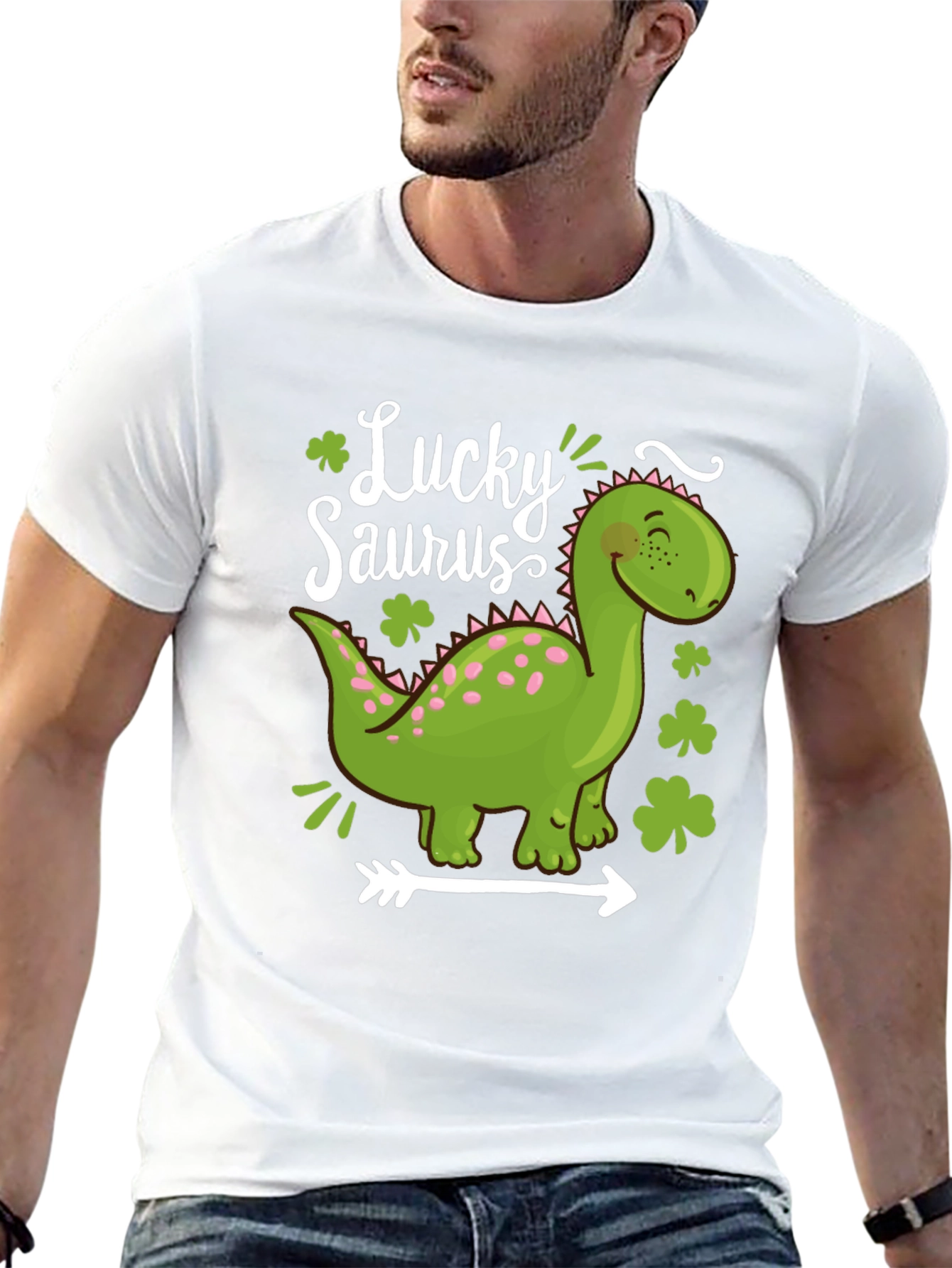Lucky Saurus T-Shirt - St. Patricks Day Dinosaur Tee