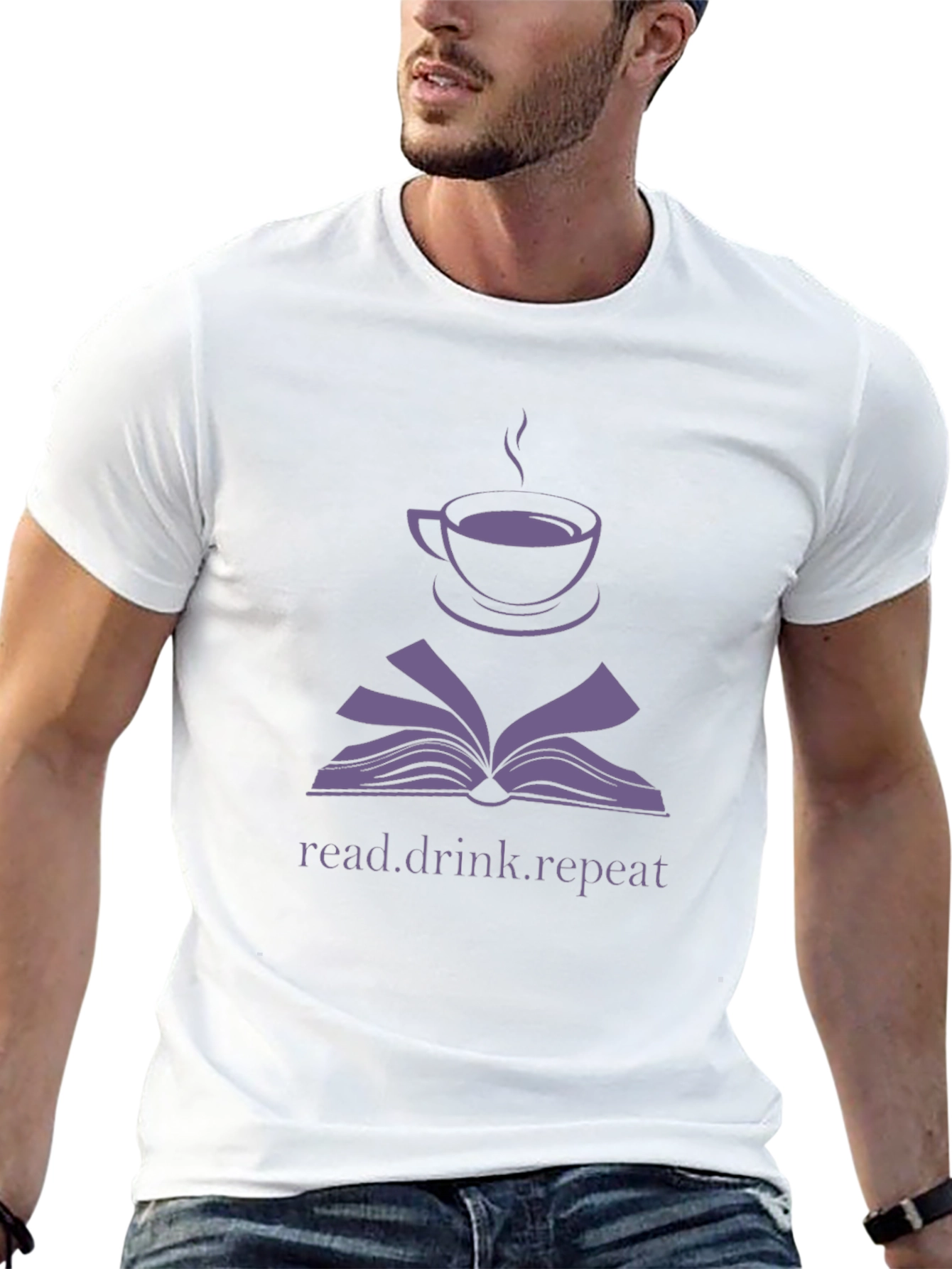 Read Drink Repeat T-Shirt - Book Lover Coffee Tee