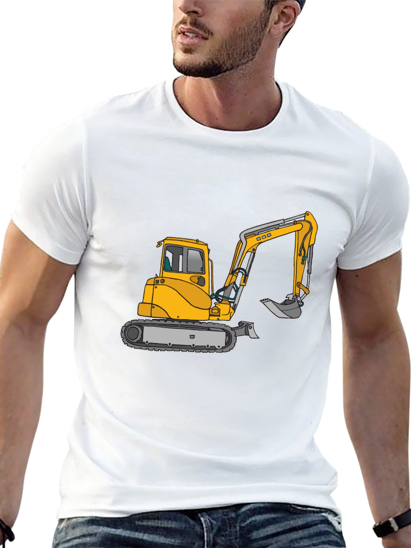 Excavator Graphic T-Shirt - Construction Vehicle Tee
