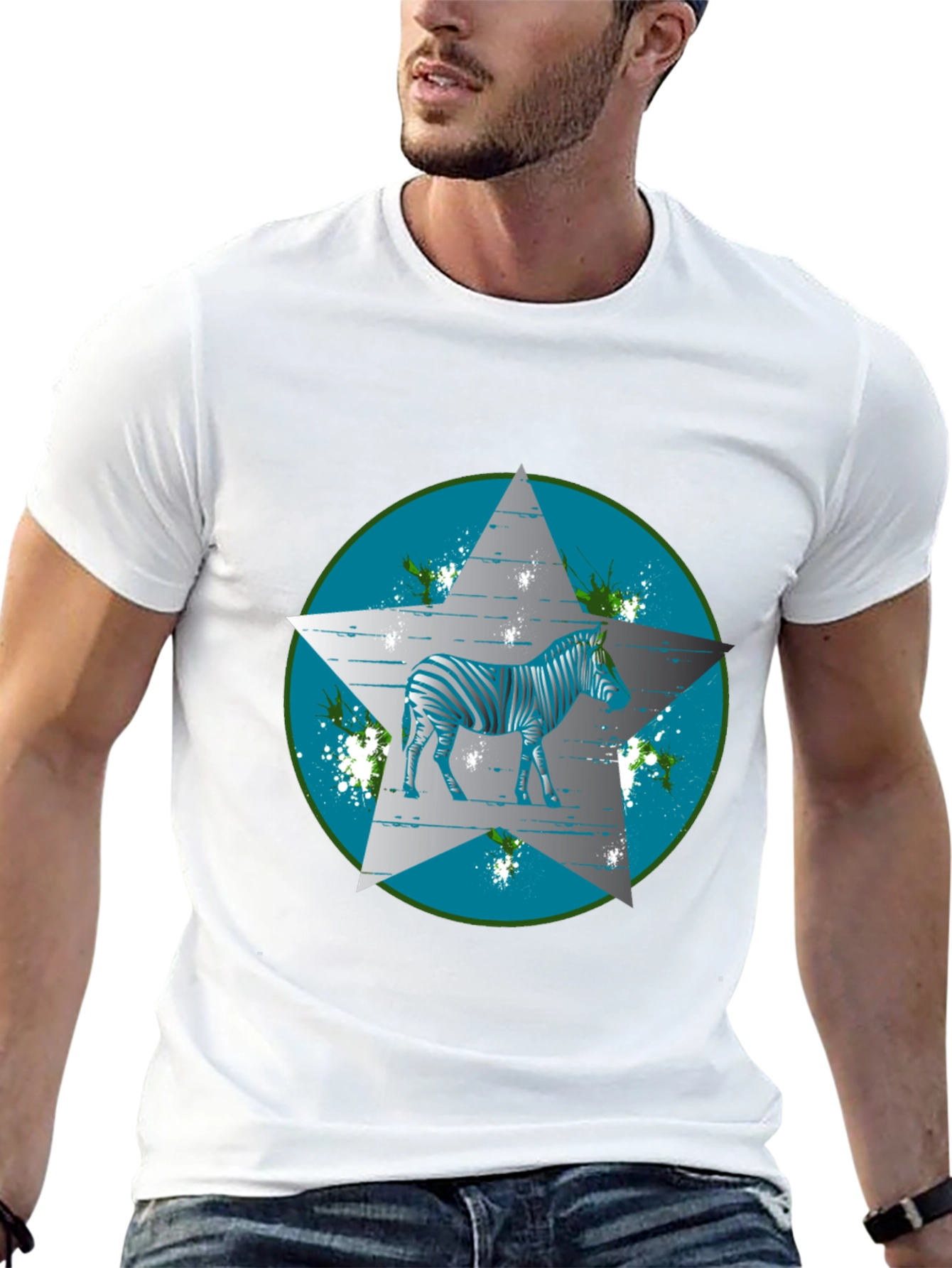 Zebra Star Graphic Tee - Cool Casual Style