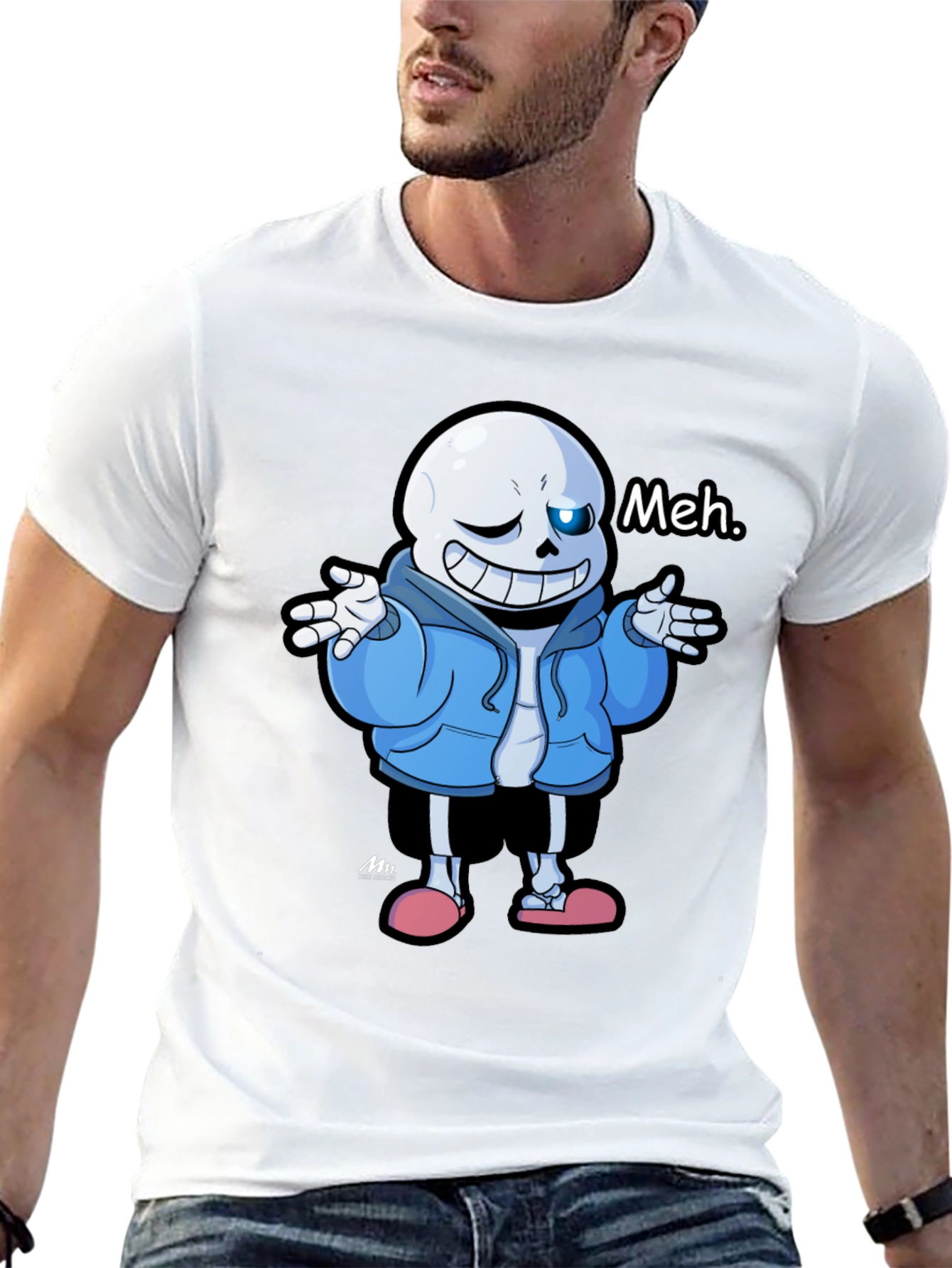 Sans Undertale Meh Black T-Shirt