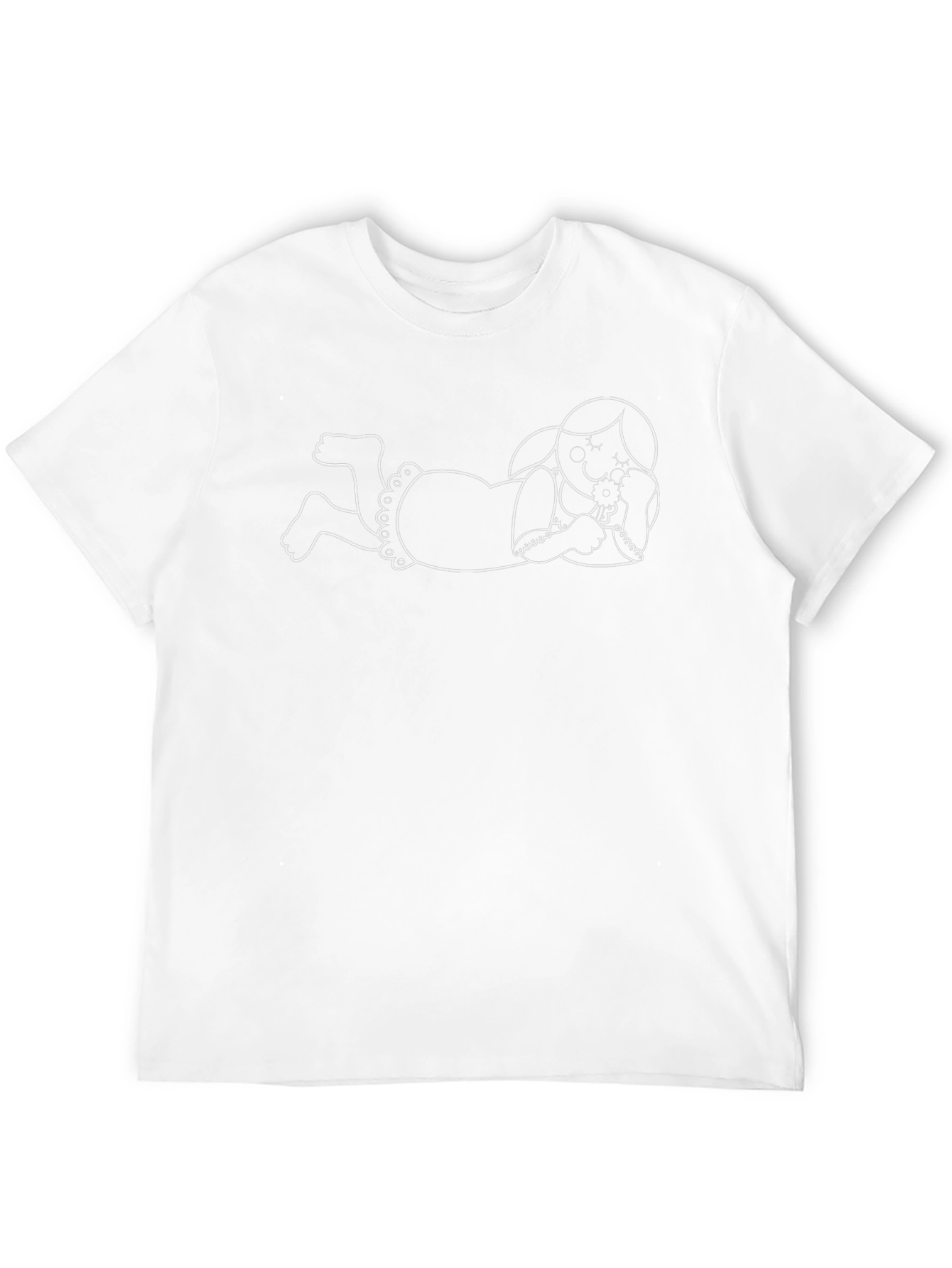 Quirky Line Art Graphic Black Tee