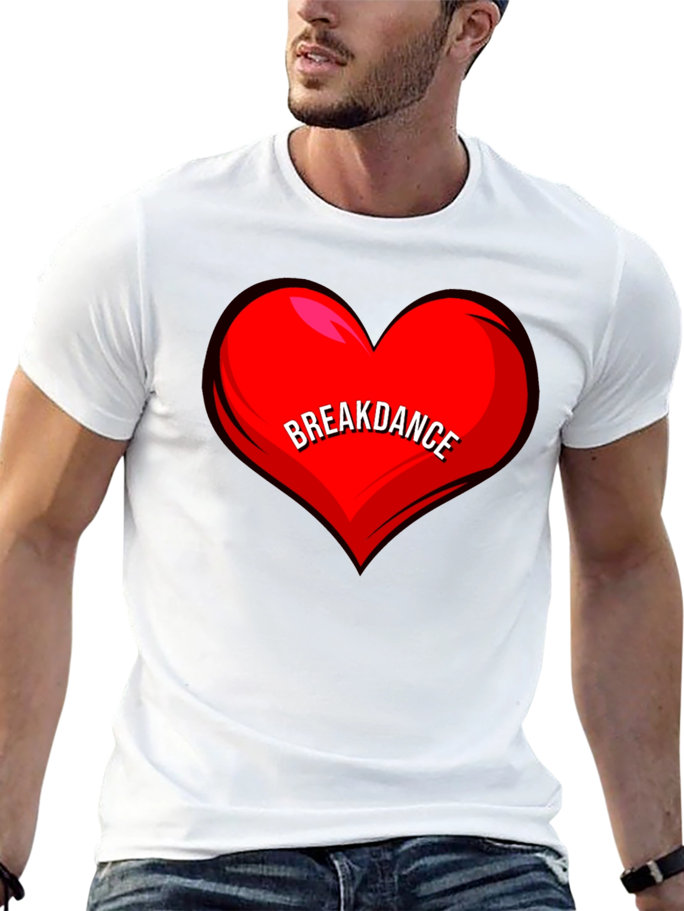 Breakdance Heart T-Shirt - Black Casual Tee