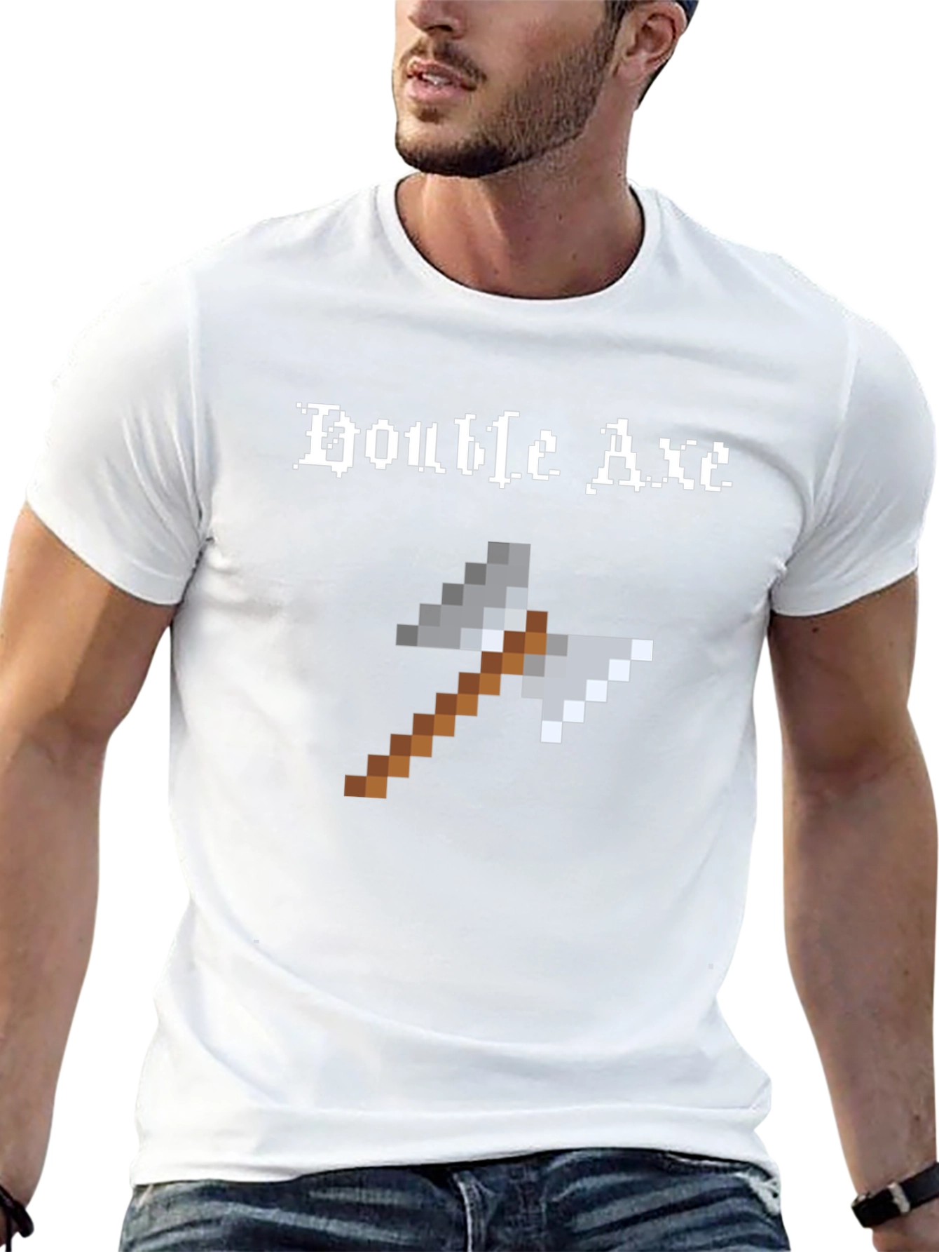Pixel Double Axe Black T-Shirt - Gaming Retro Tee