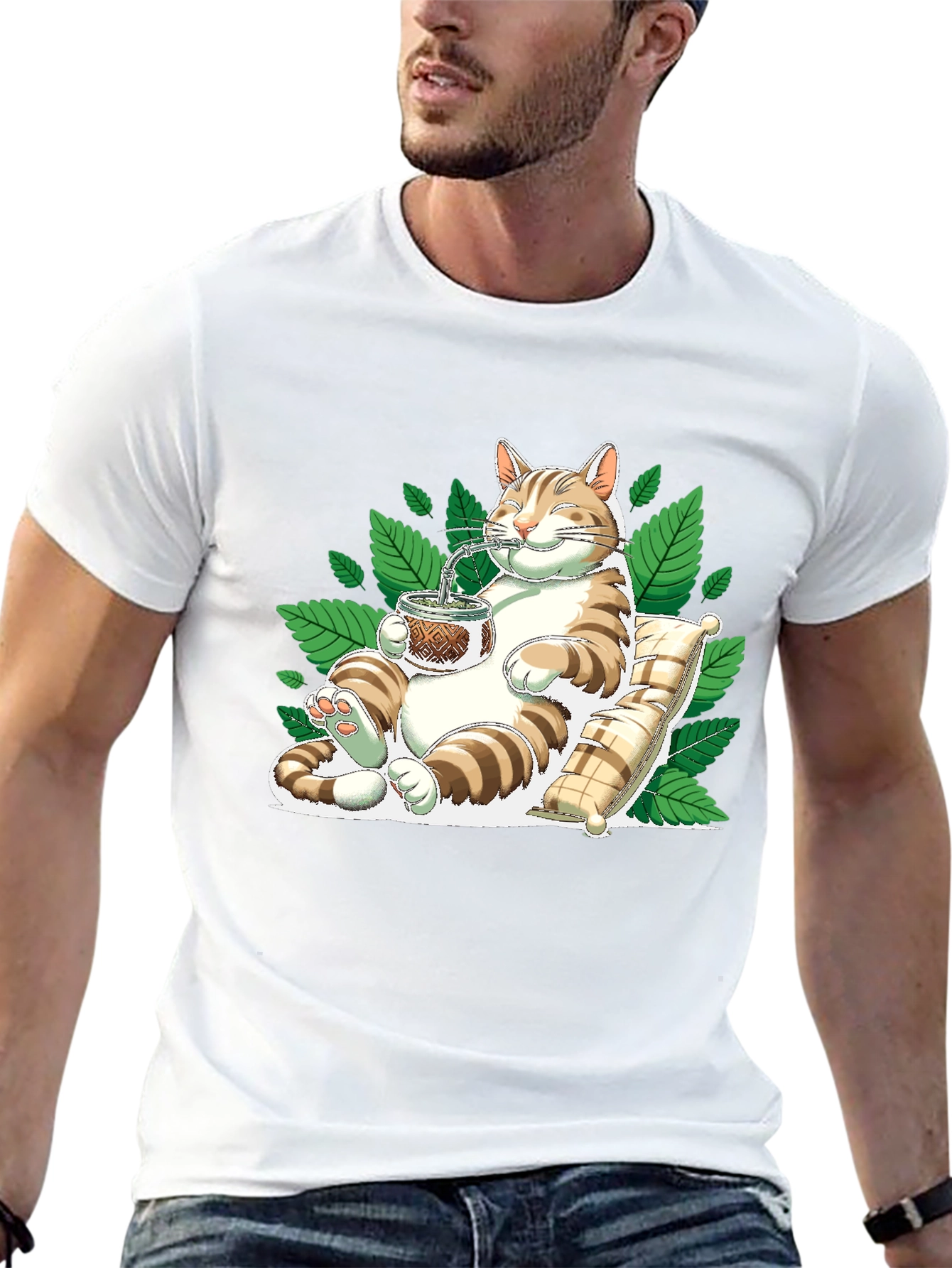Cat Drinking Mate T-Shirt