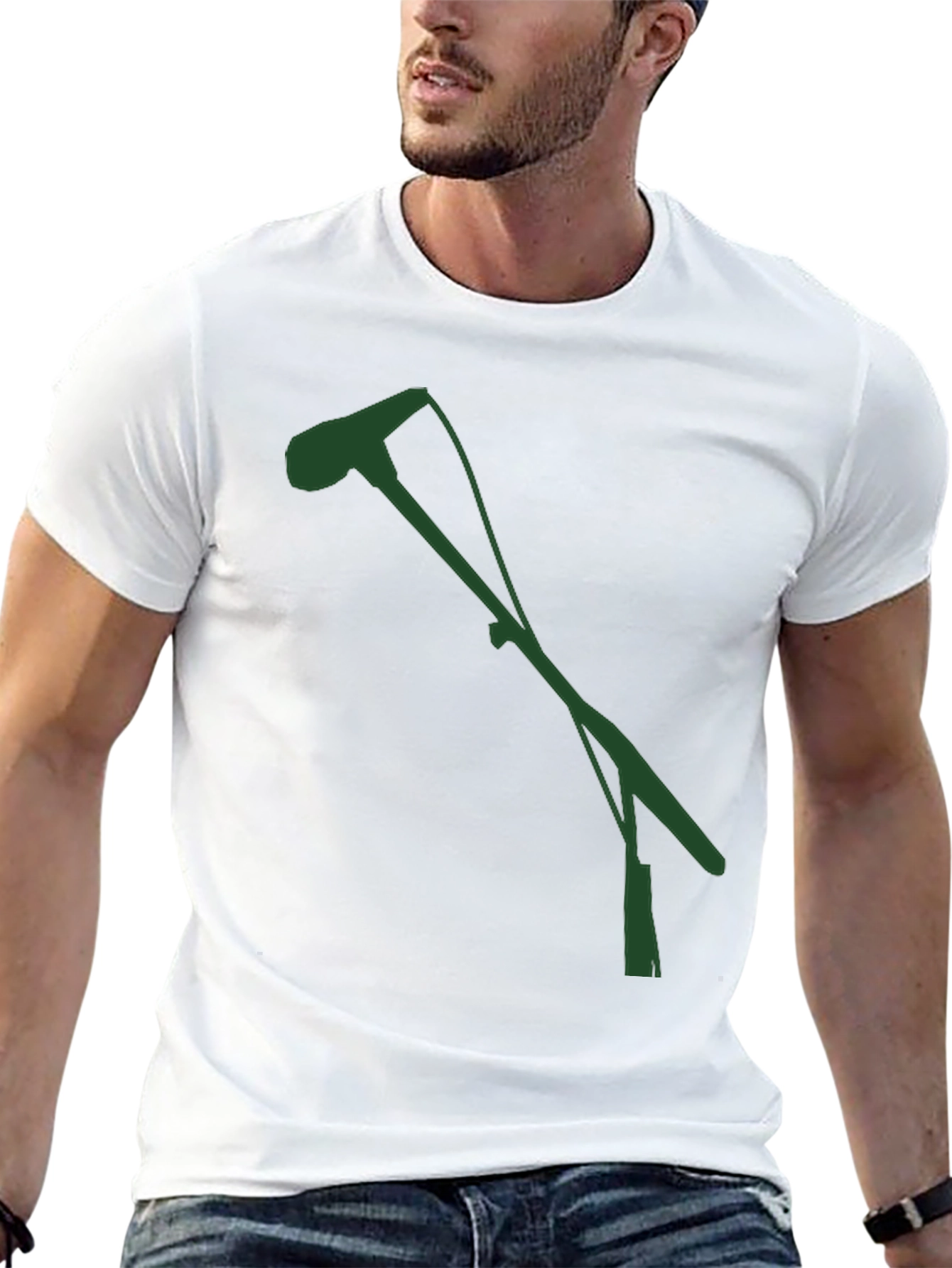Modern Black T-Shirt with Green Graphic