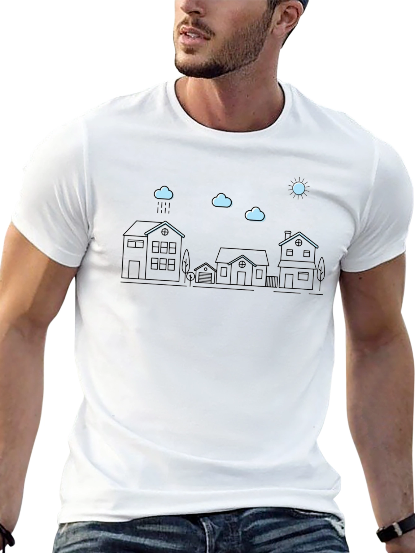 Modern Town Graphic Tee - Black