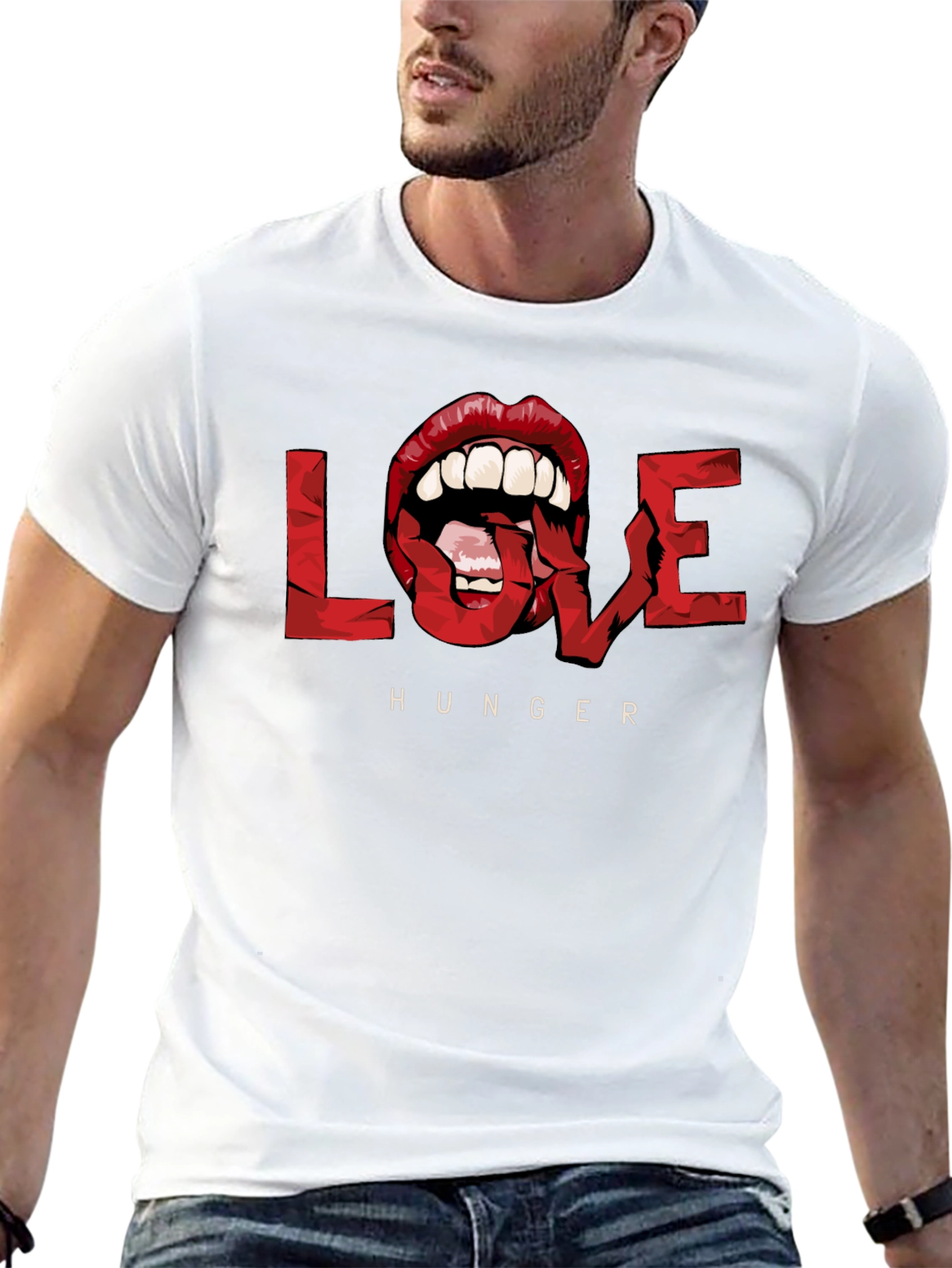 Love Hunger Graphic Tee - Bold Lip Design