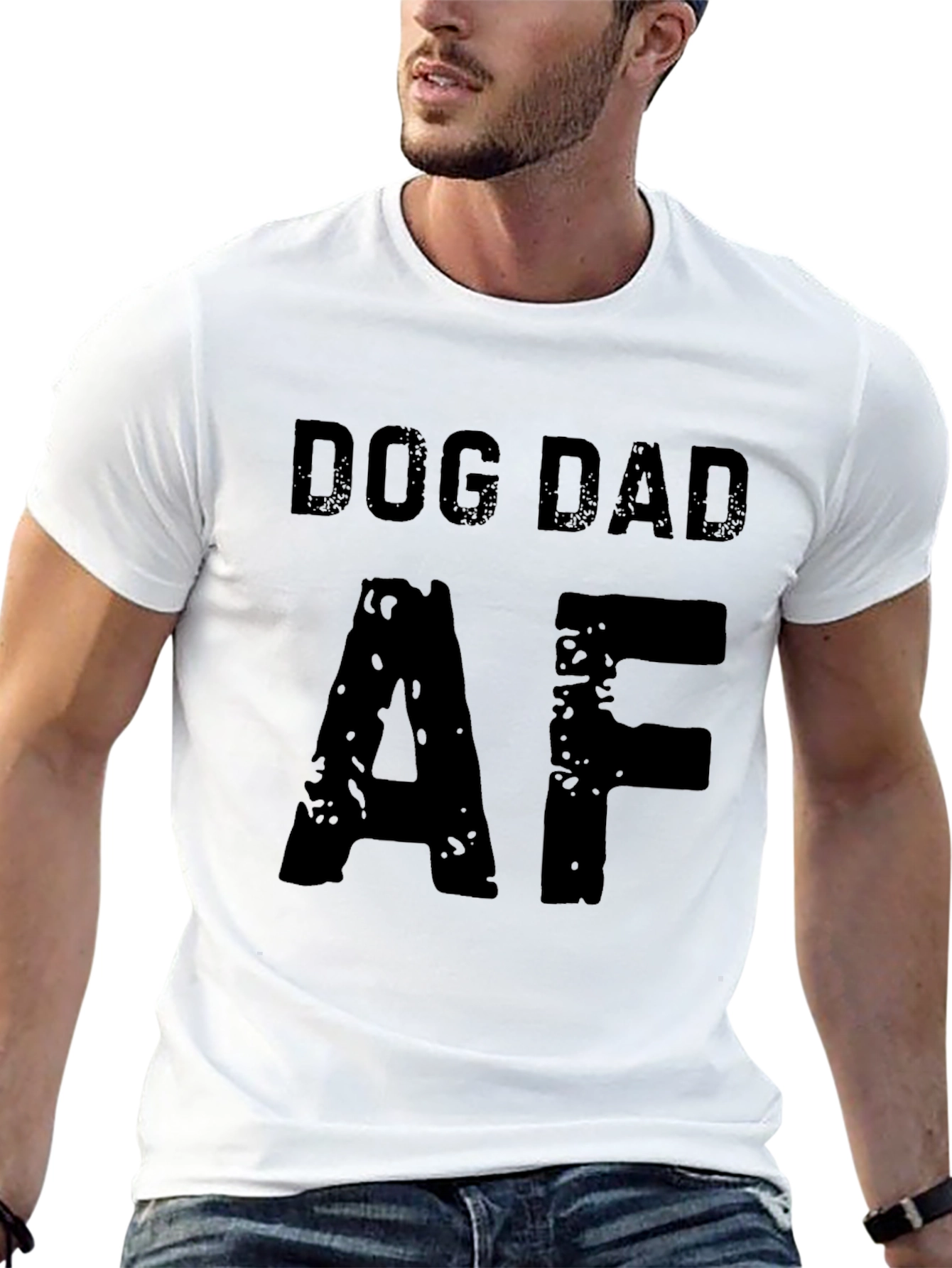 Dog Dad AF Graphic T-Shirt - Black