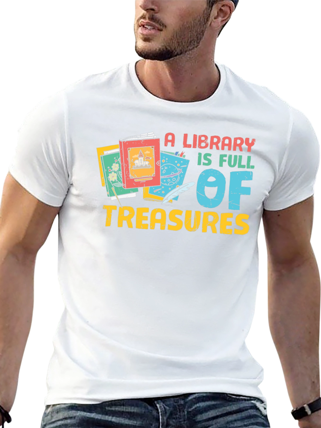 A Library is Full of Treasures Graphic Tee